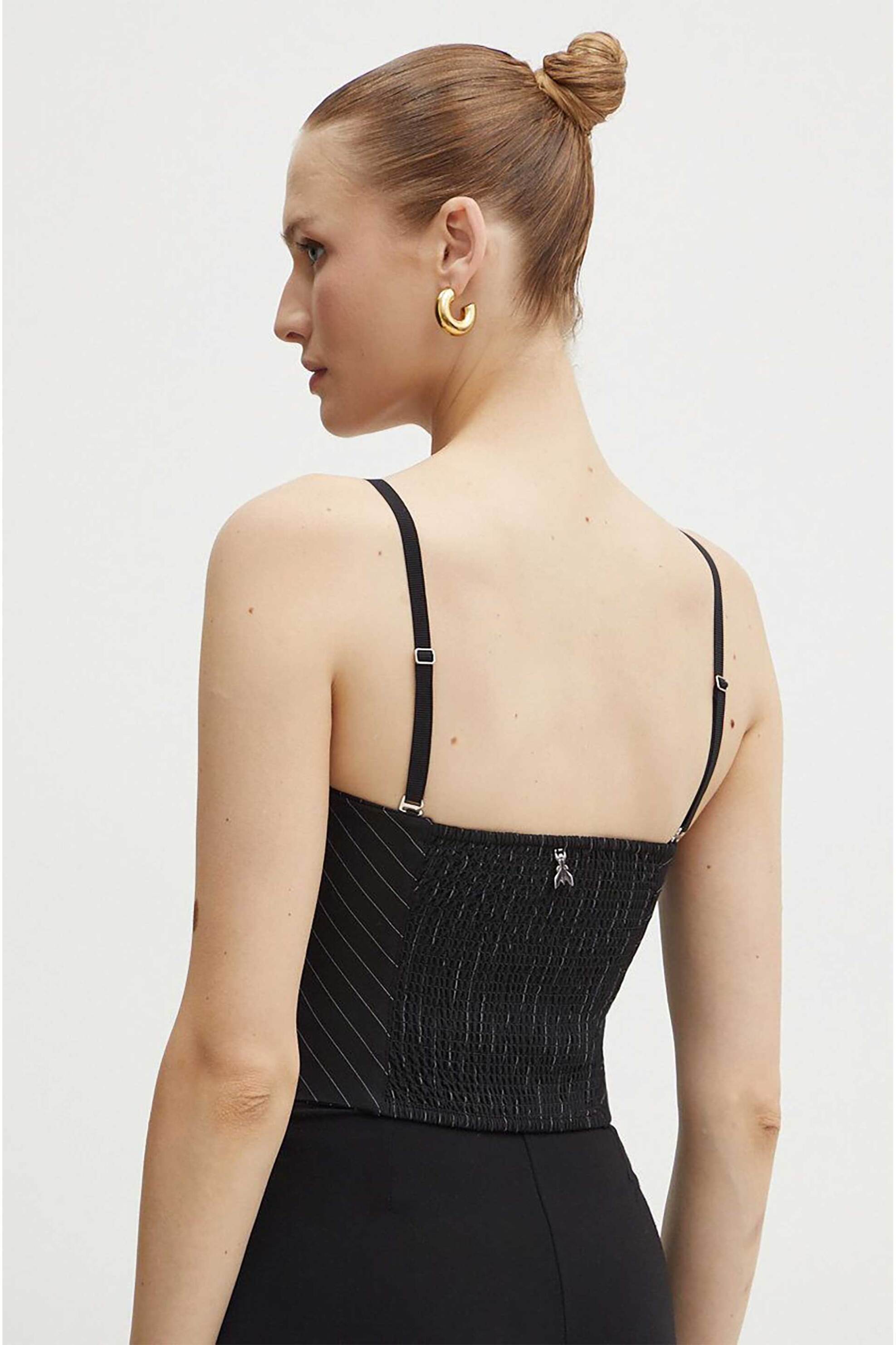 Patrizia Pepe γυναικείο τοπ με ριγέ σχέδιο - 8C0729A457 Μαύρο φωτογραφία