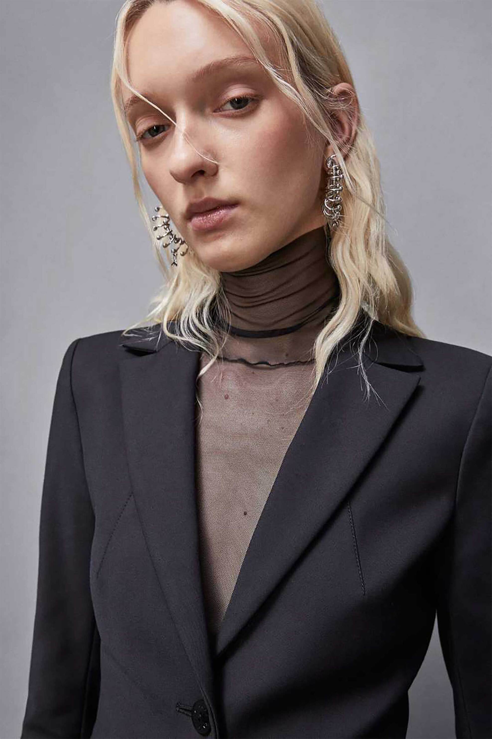 Patrizia Pepe γυναικείο σακάκι μονόχρωμο Slim Fit - CSA112AQ39 Μαύρο φωτογραφία