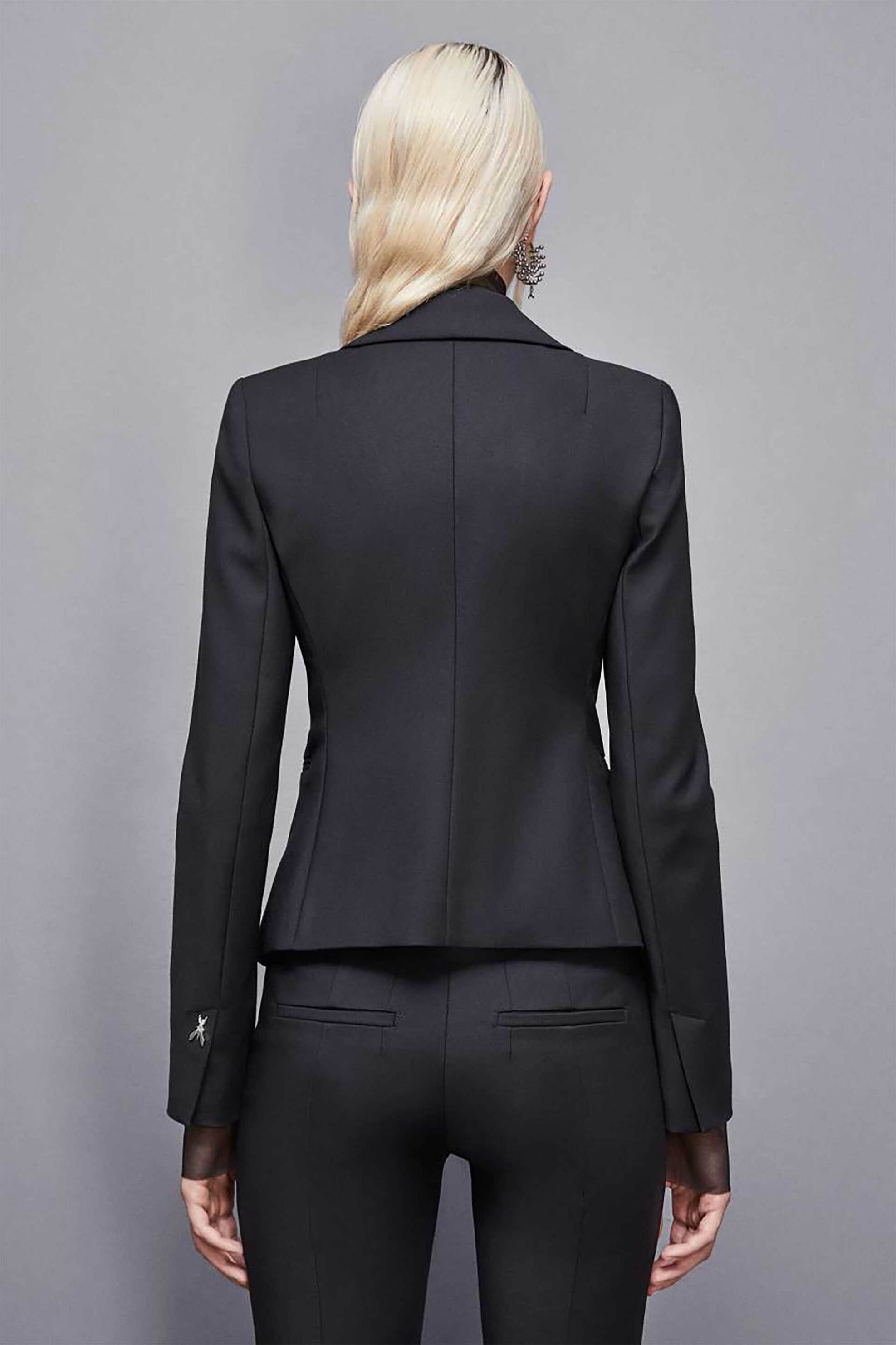 Patrizia Pepe γυναικείο σακάκι μονόχρωμο Slim Fit - CSA112AQ39 Μαύρο φωτογραφία