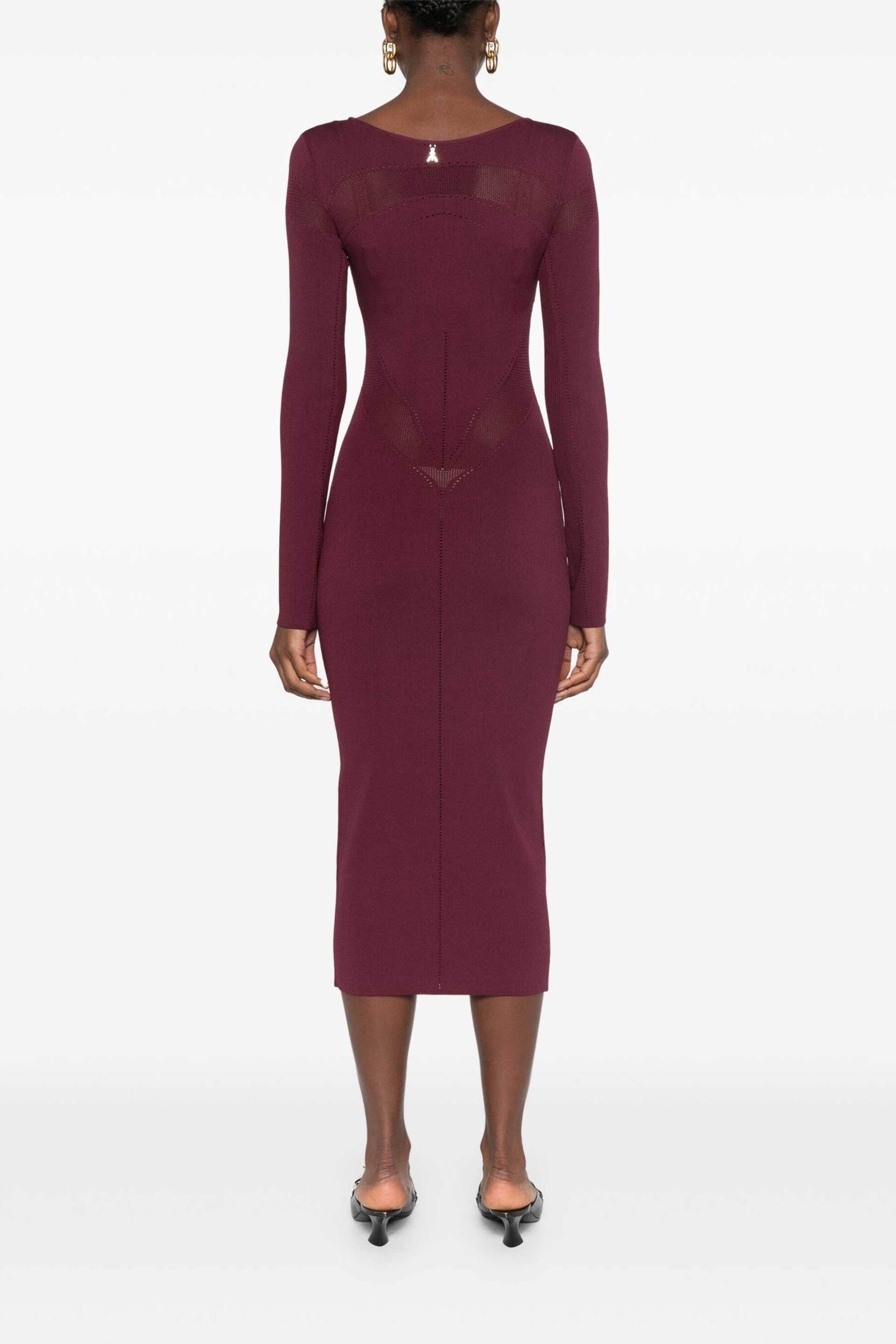 Patrizia Pepe γυναικείο midi φόρεμα πλεκτό με λεπτομέρειες στην πλέξη - 8A1348K195 Μοβ Σκούρο φωτογραφία