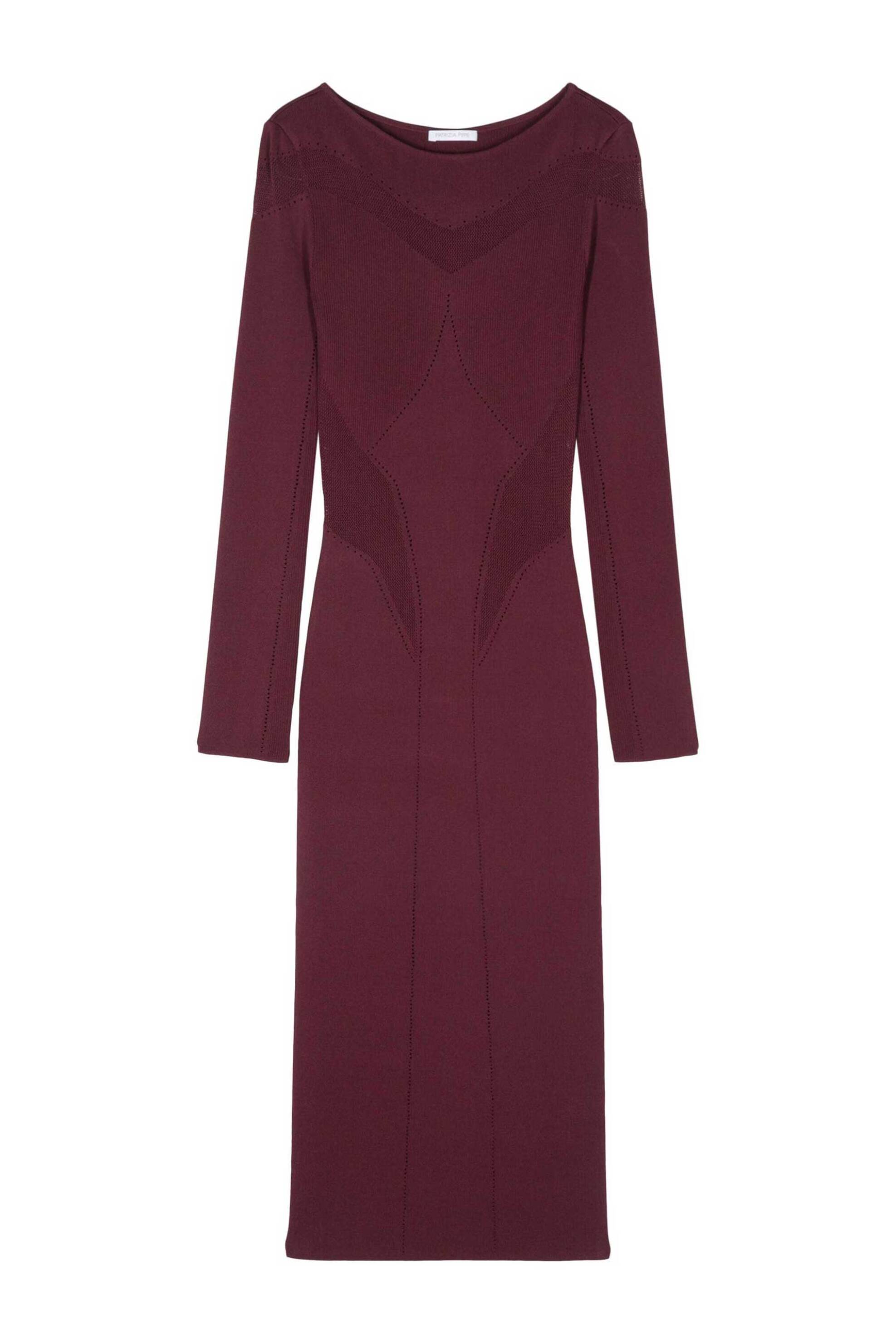 Patrizia Pepe γυναικείο midi φόρεμα πλεκτό με λεπτομέρειες στην πλέξη - 8A1348K195 Μοβ Σκούρο φωτογραφία