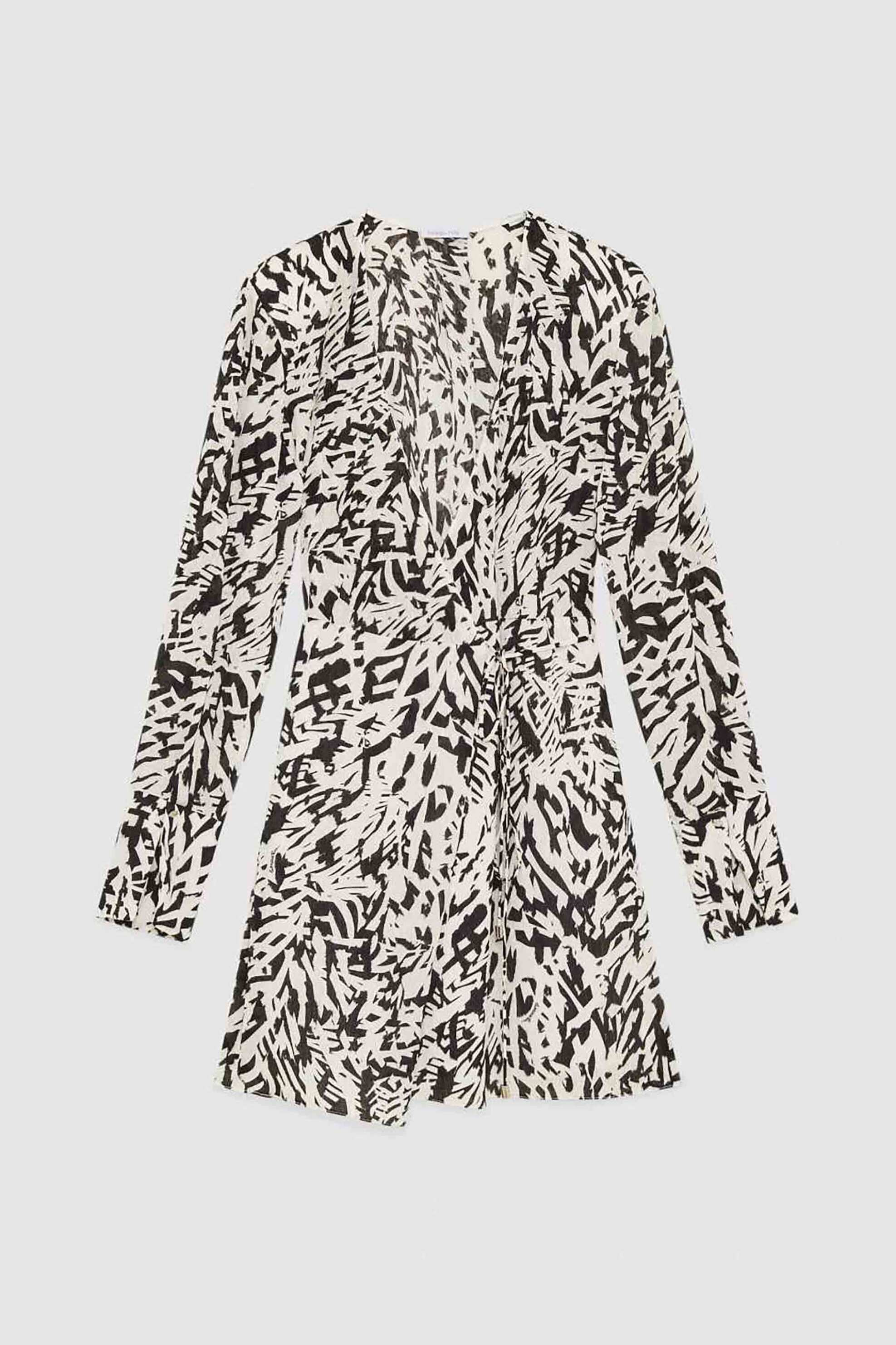 Patrizia Pepe γυναικείο mini φόρεμα με all-over print - 8A1397A463 Μαύρο φωτογραφία