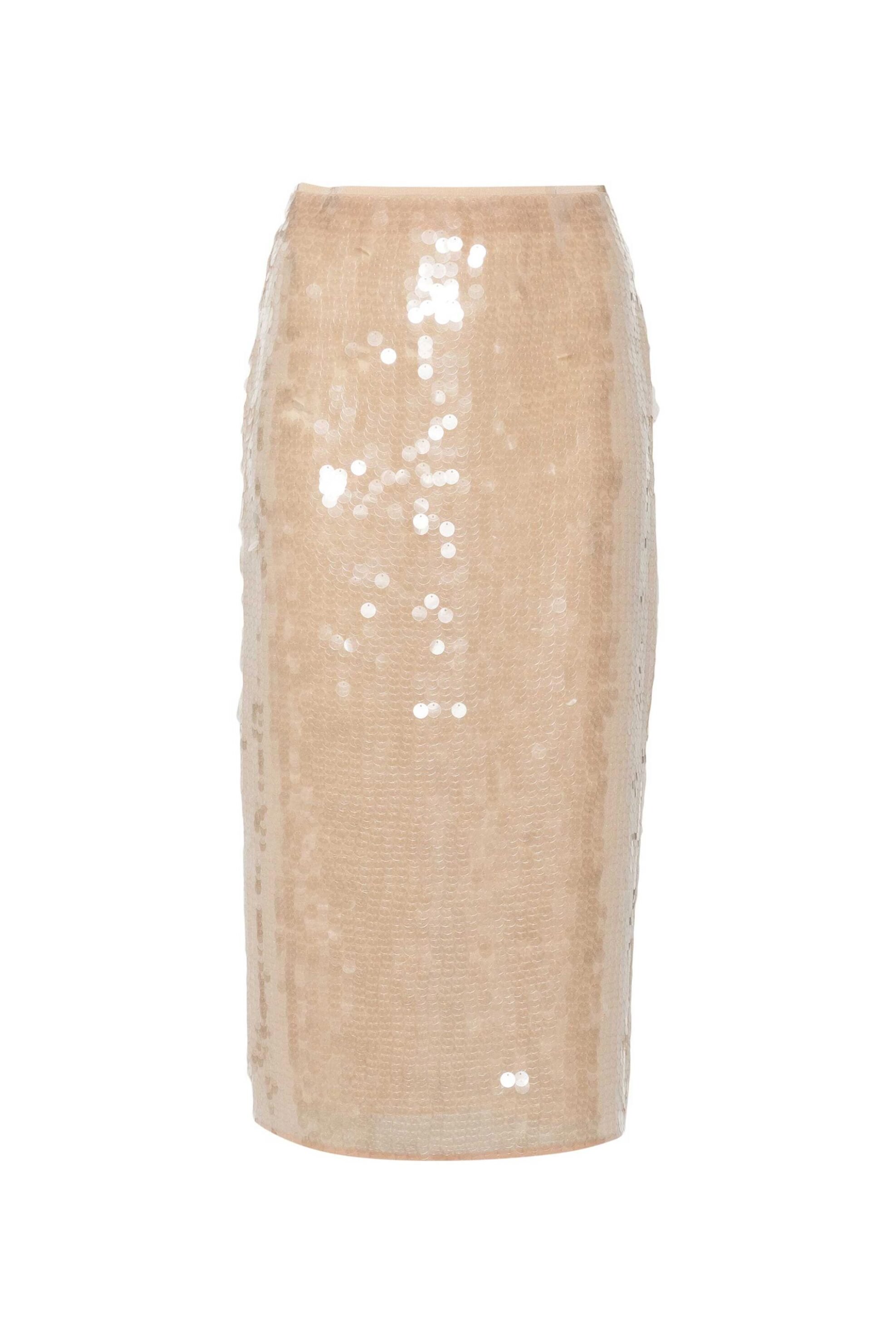 Patrizia Pepe γυναικεία midi φούστα pencil με παγίετα - 8G0413A455 Ροζ Ανοιχτό φωτογραφία