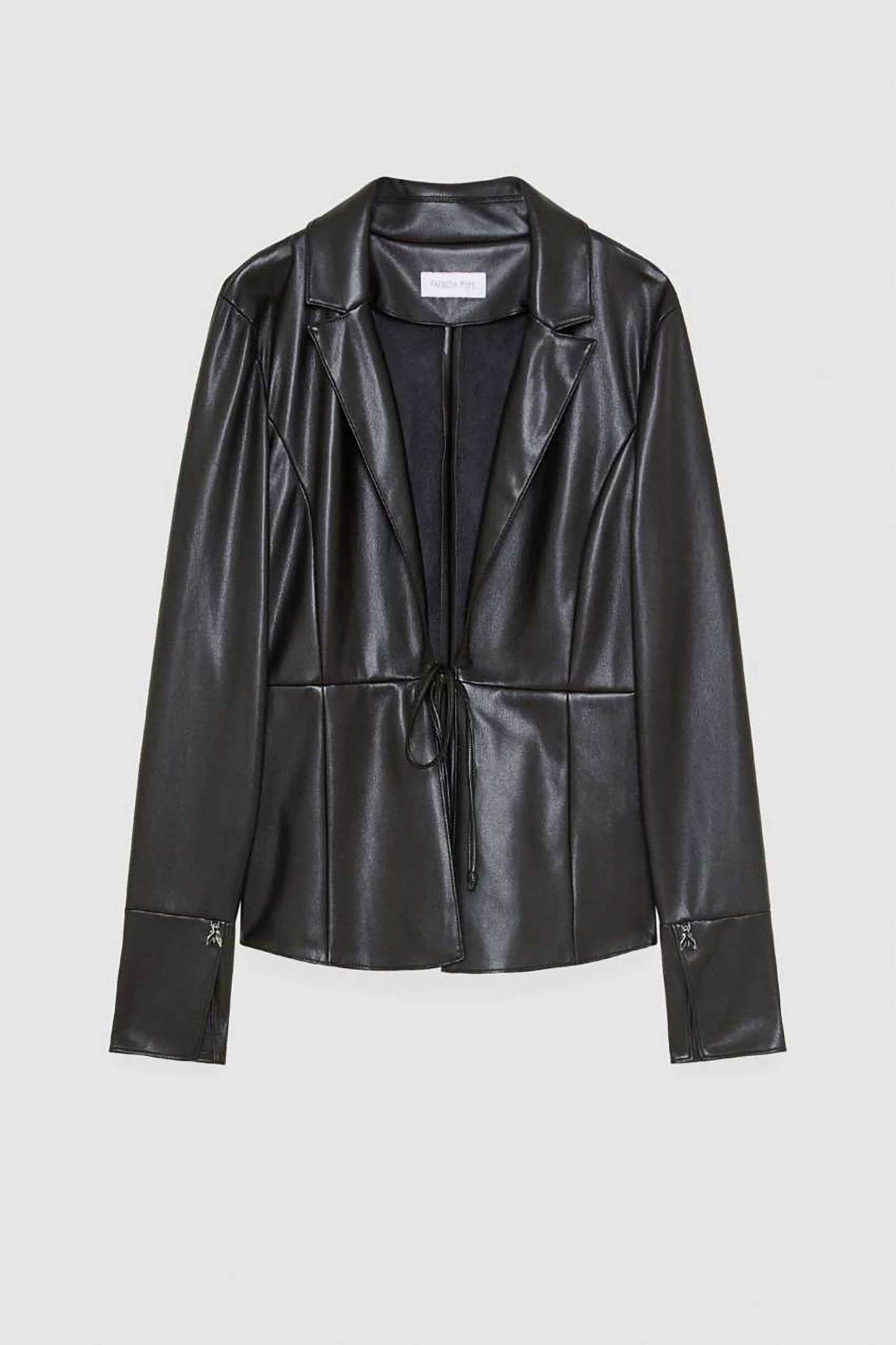 Patrizia Pepe γυναικείο σακάκι faux δέρμα με μεταλλικό λογότυπο - 8C0733E005 Μαύρο φωτογραφία