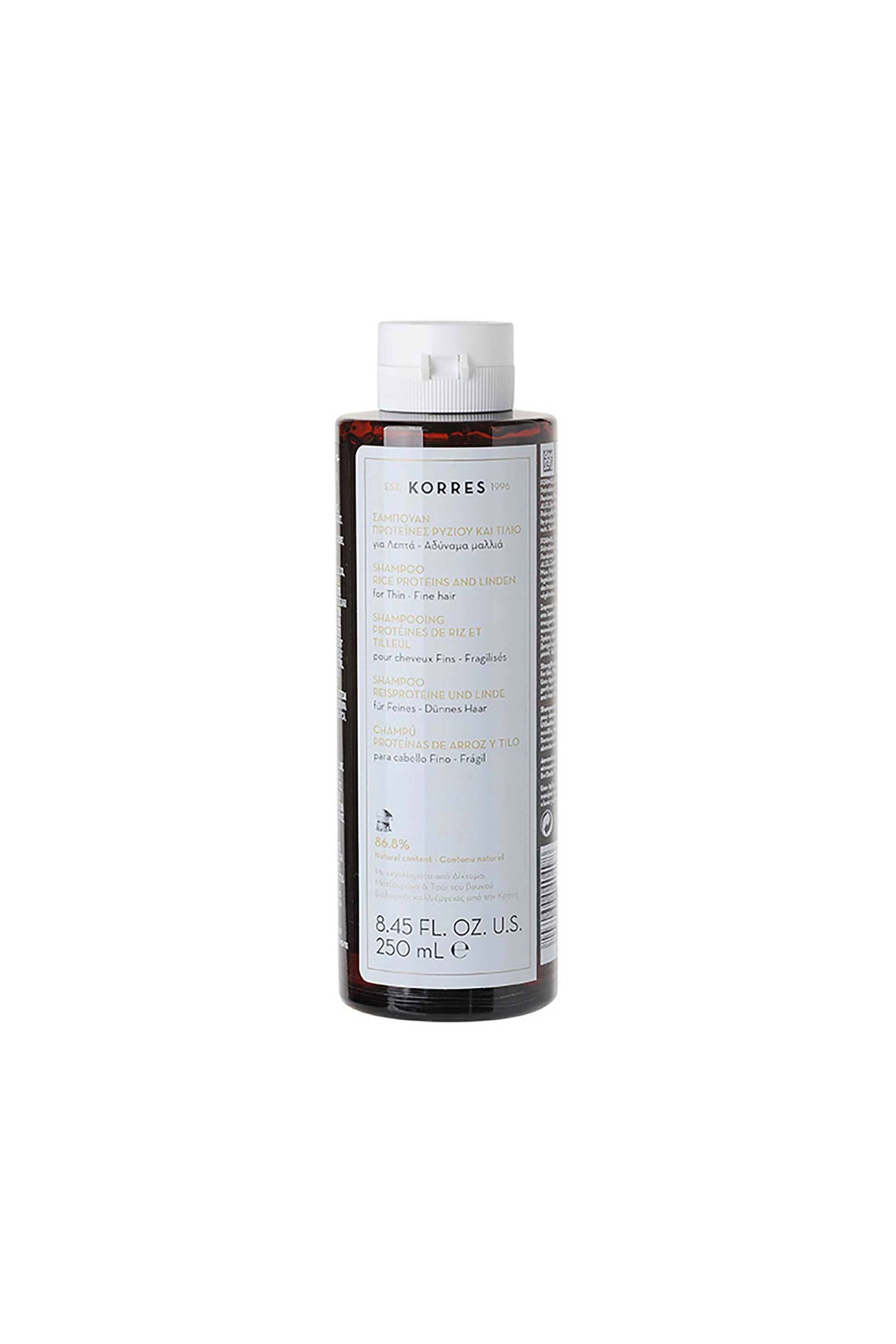 Korres Πρωτεϊνες Ρυζιού & Τήλιο Σαμπουάν Για Λεπτά - Αδύναμα Μαλλιά 250 ml - 21000949