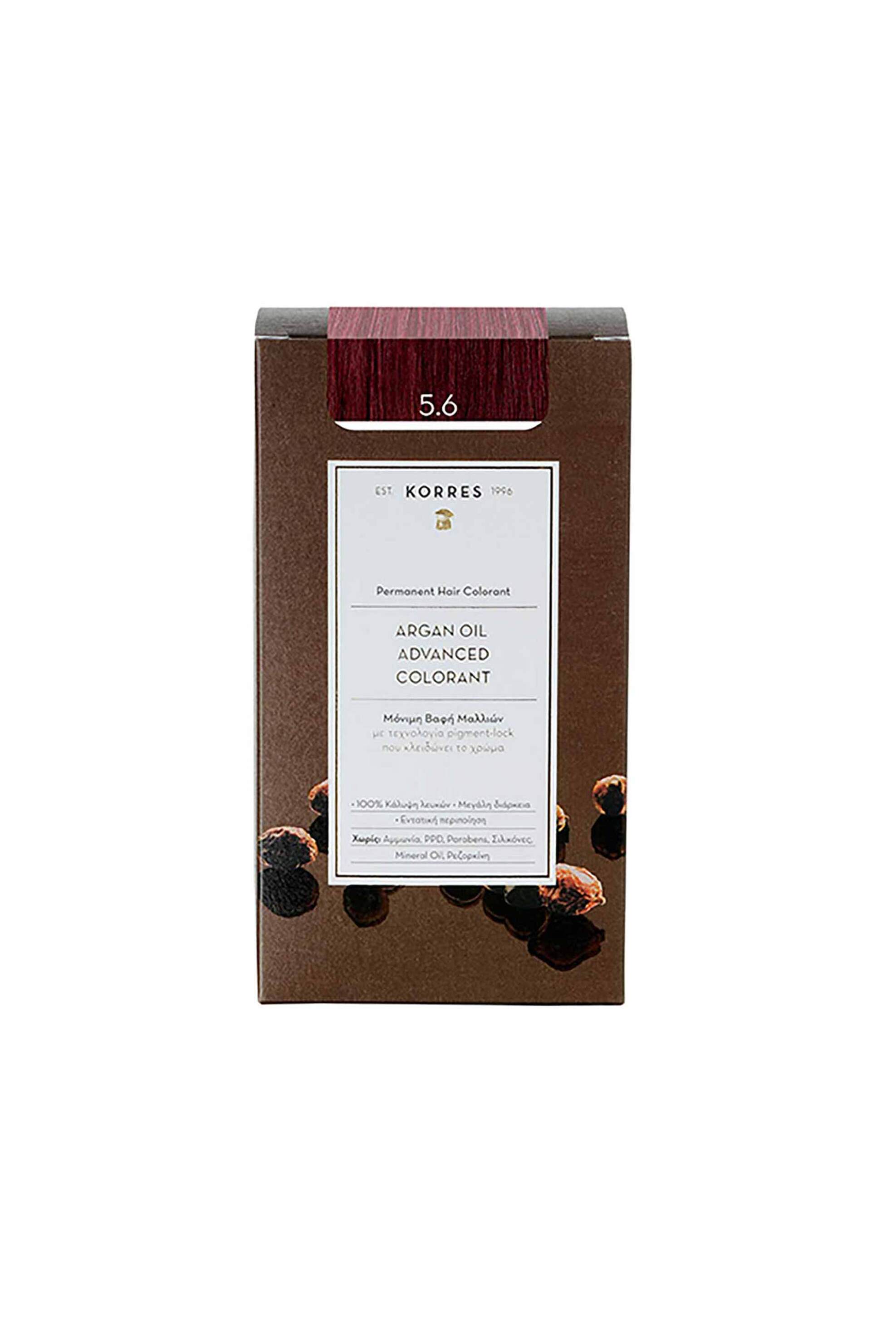 KORRES Korres Argan Oil Advanced Colorant 5.6 Καστανό Ανοιχτό Κόκκινο - 21006631