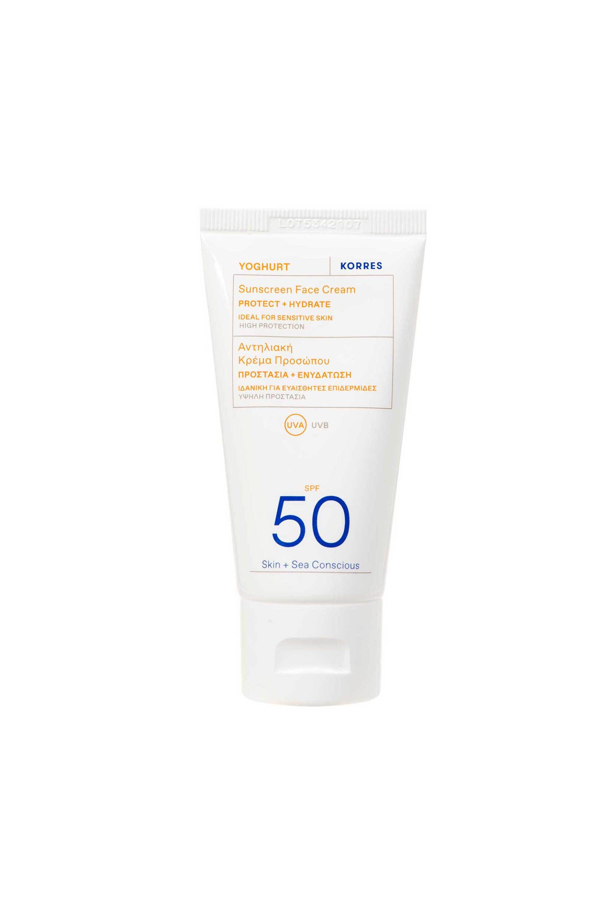 Korres Γιαούρτι Αντηλιακή Κρέμα Προσώπου Spf 50 50 ml