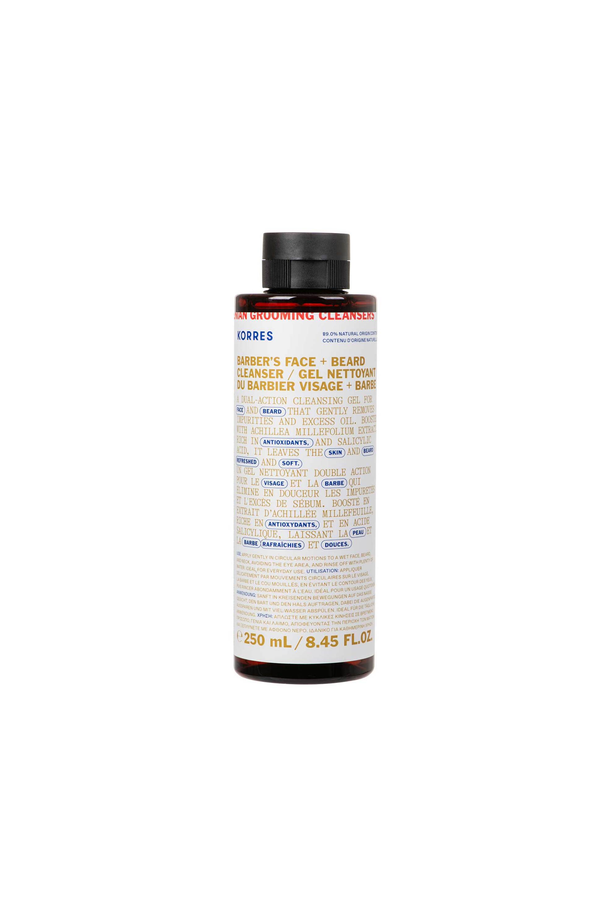 KORRES Korres Athenian Grooming Δροσιστικό Gel Καθαρισμού για Πρόσωπο + Γένια 250 ml - 21013192