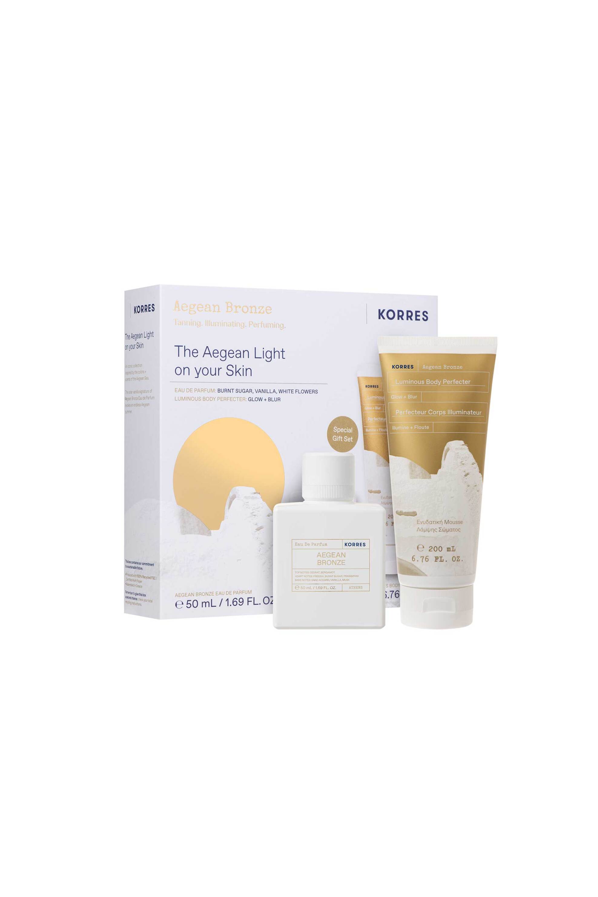 KORRES Korres Aegean Bronze Eau de Parfum 50 ml + Aegean Bronze Luminous Body Perfecter 200 ml - 21013588