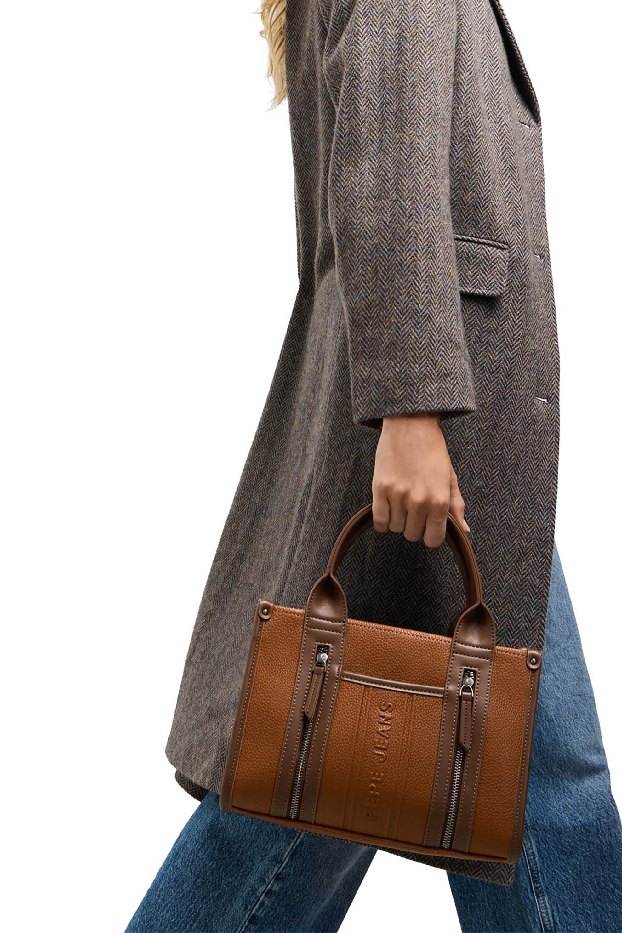 Pepe Jeans Γυναικεία Τσάντα Χειρός Crossbody με Λογότυπο Zadie Maze - Pl0300219 Ταμπά