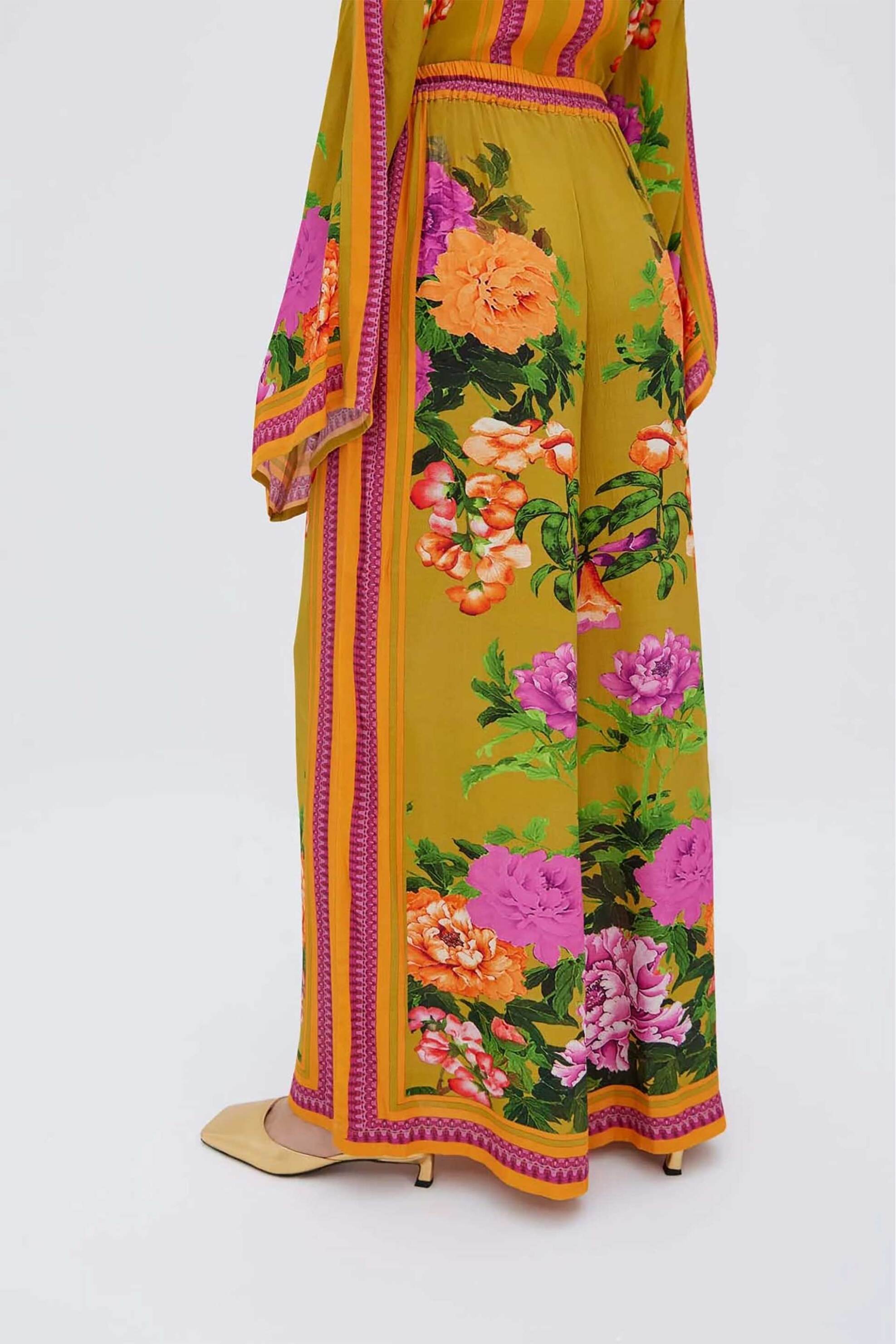 Raishma γυναικείο παντελόνι με floral print "Alisa" - AW24RS60GR Πορτοκαλί φωτογραφία