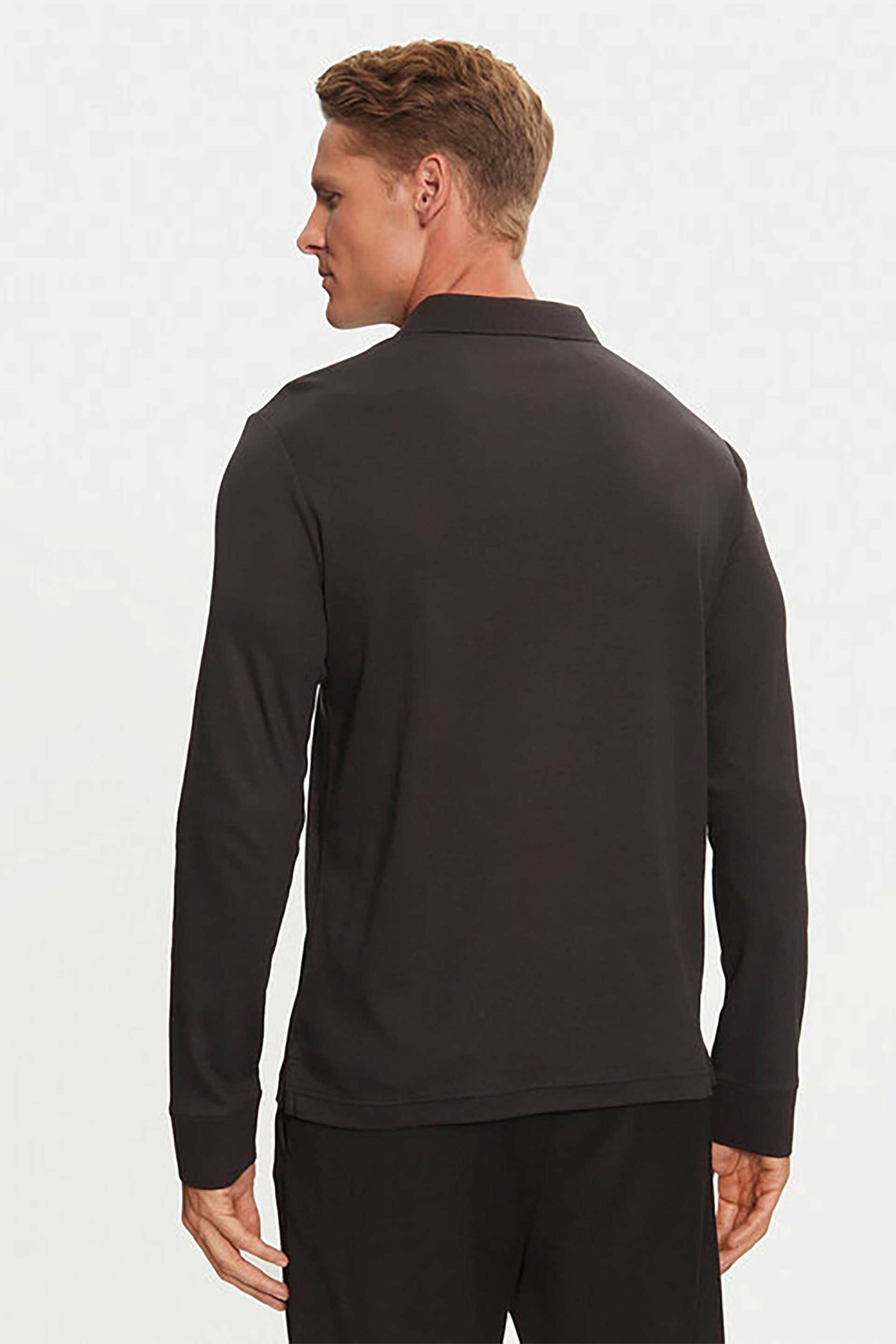 Calvin Klein Ανδρική Μπλούζα Πόλο Μονόχρωμη Slim Fit - K10K112750 Μαύρο