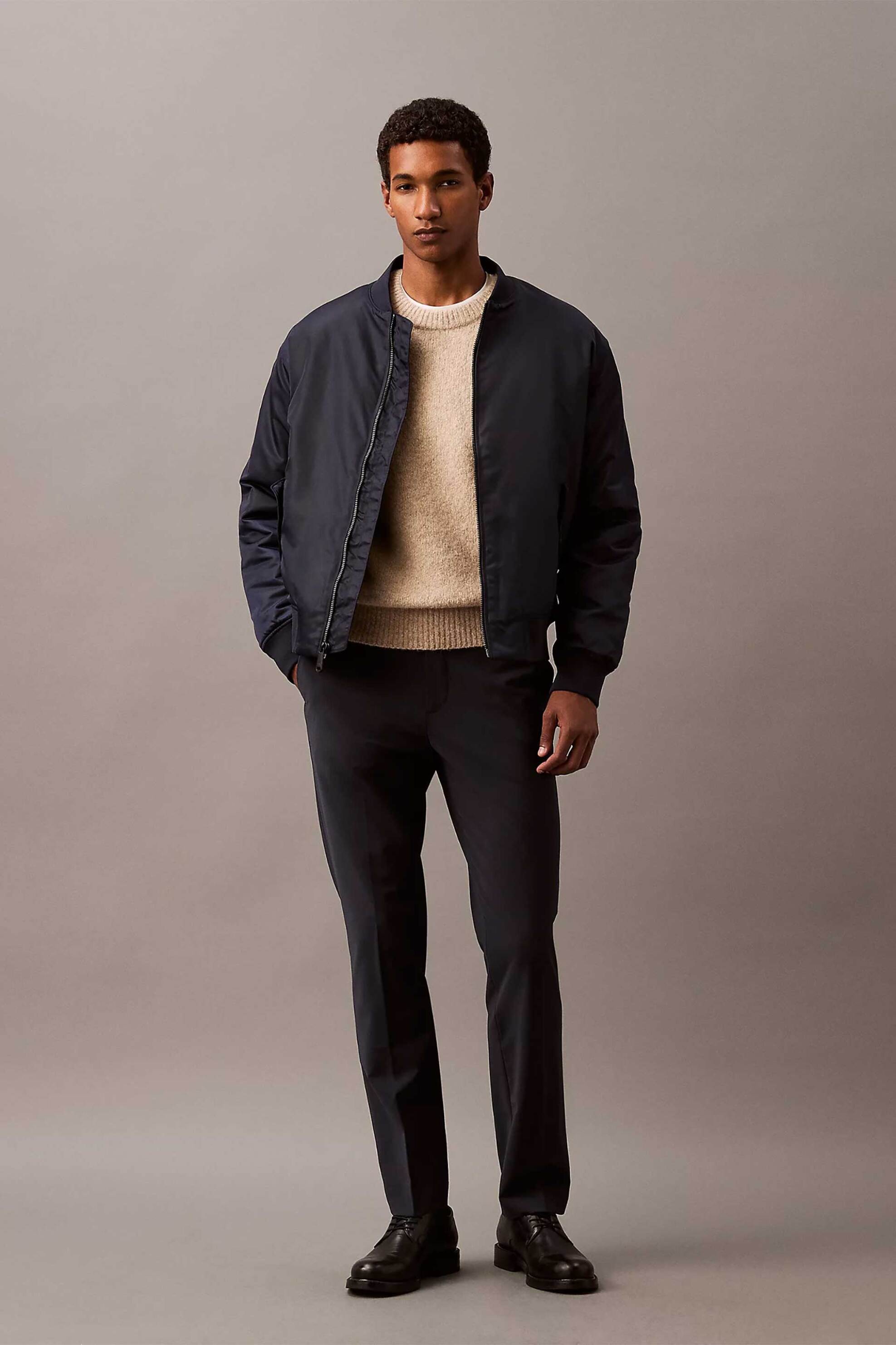 Calvin Klein ανδρικό επίσημο παντελόνι Slim Tapered Fit - 00040EM619 Μπλε Σκούρο