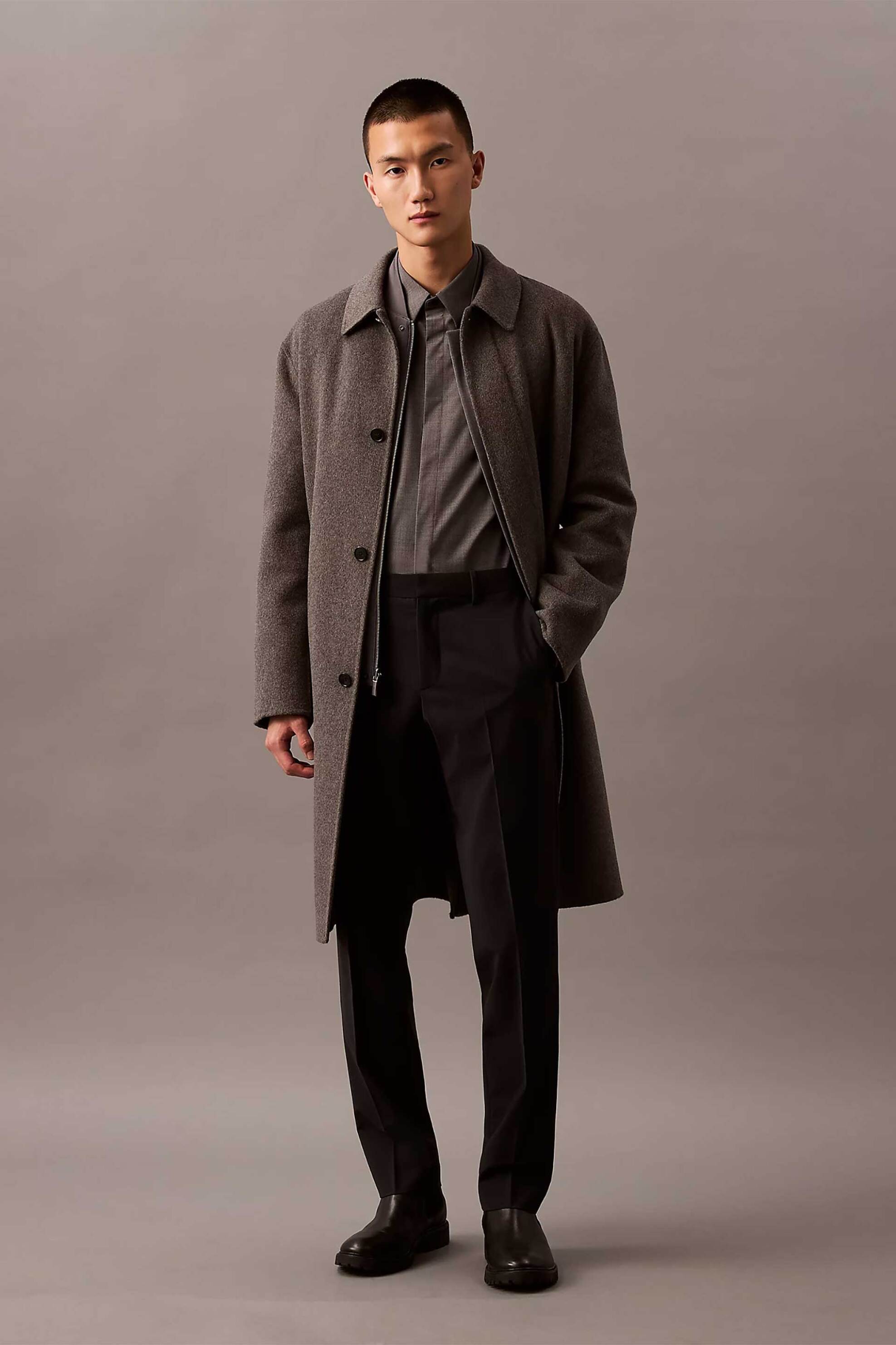 Calvin Klein ανδρικό επίσημο παντελόνι Slim Tapered Fit - 00040EM619 Μαύρο