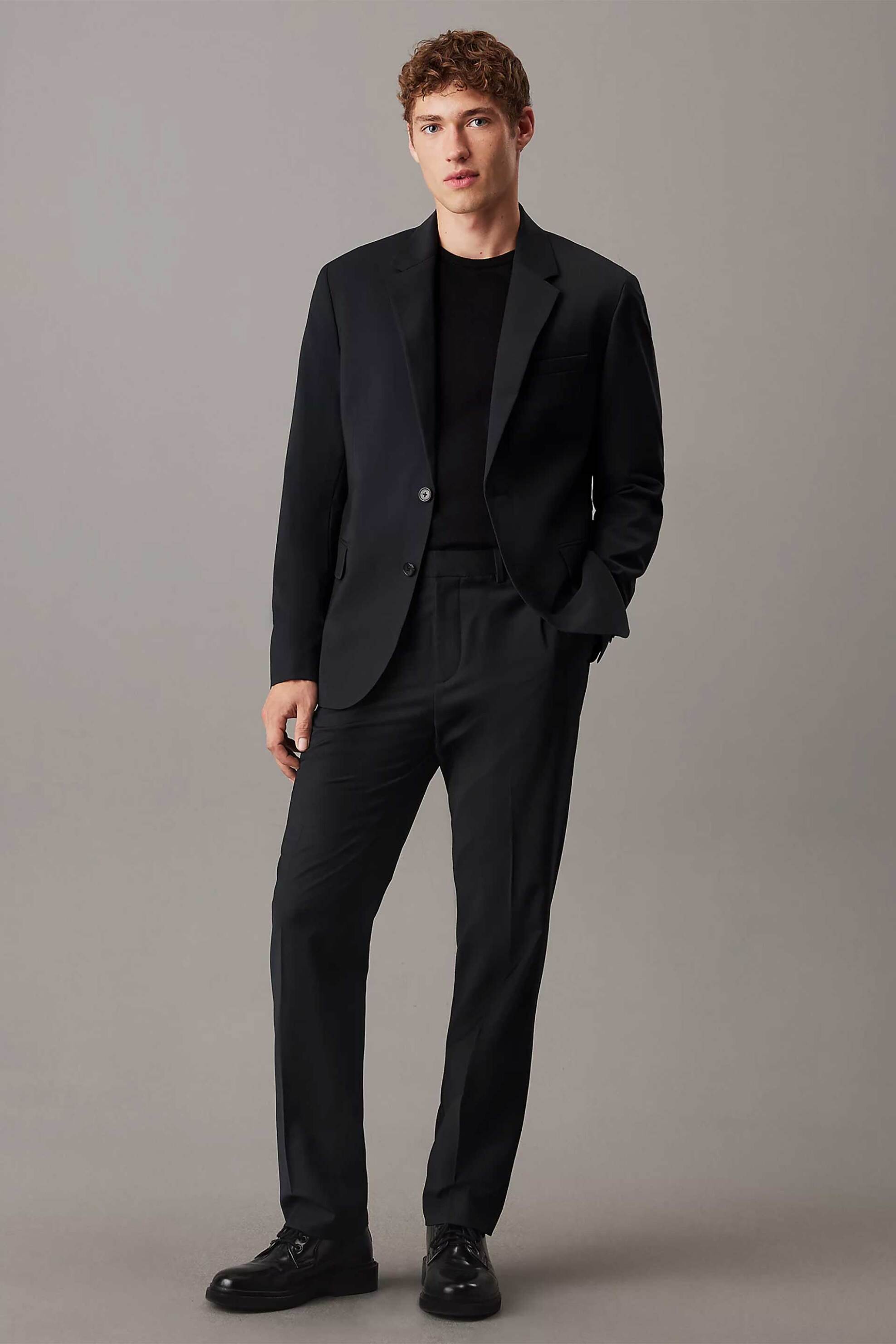 Calvin Klein ανδρικό σακάκι από μαλλί Slim Fit - LV040EM591 Μαύρο φωτογραφία