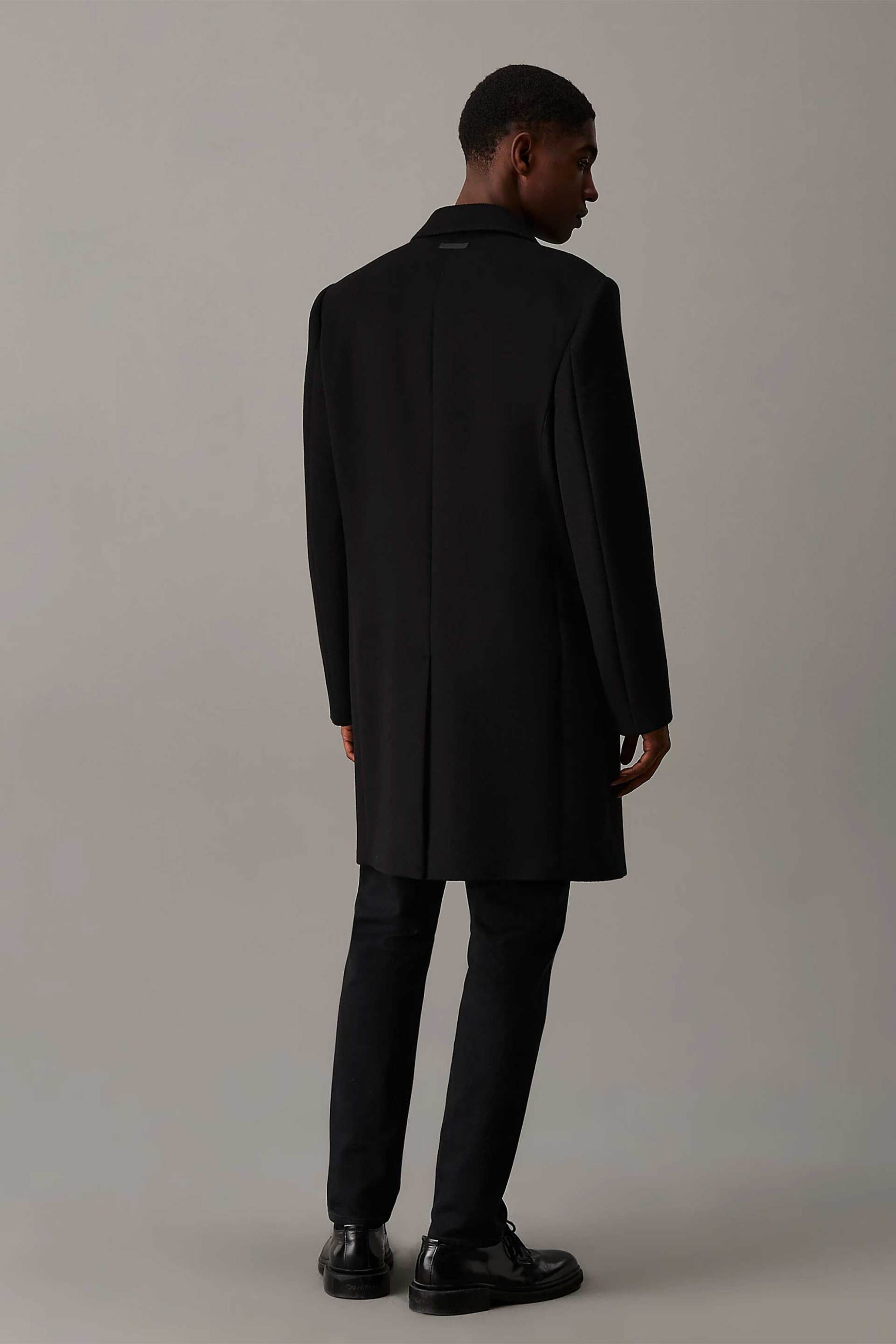 Calvin Klein ανδρικό παλτό από μαλλί Slim Fit - K10K113664 Μαύρο φωτογραφία