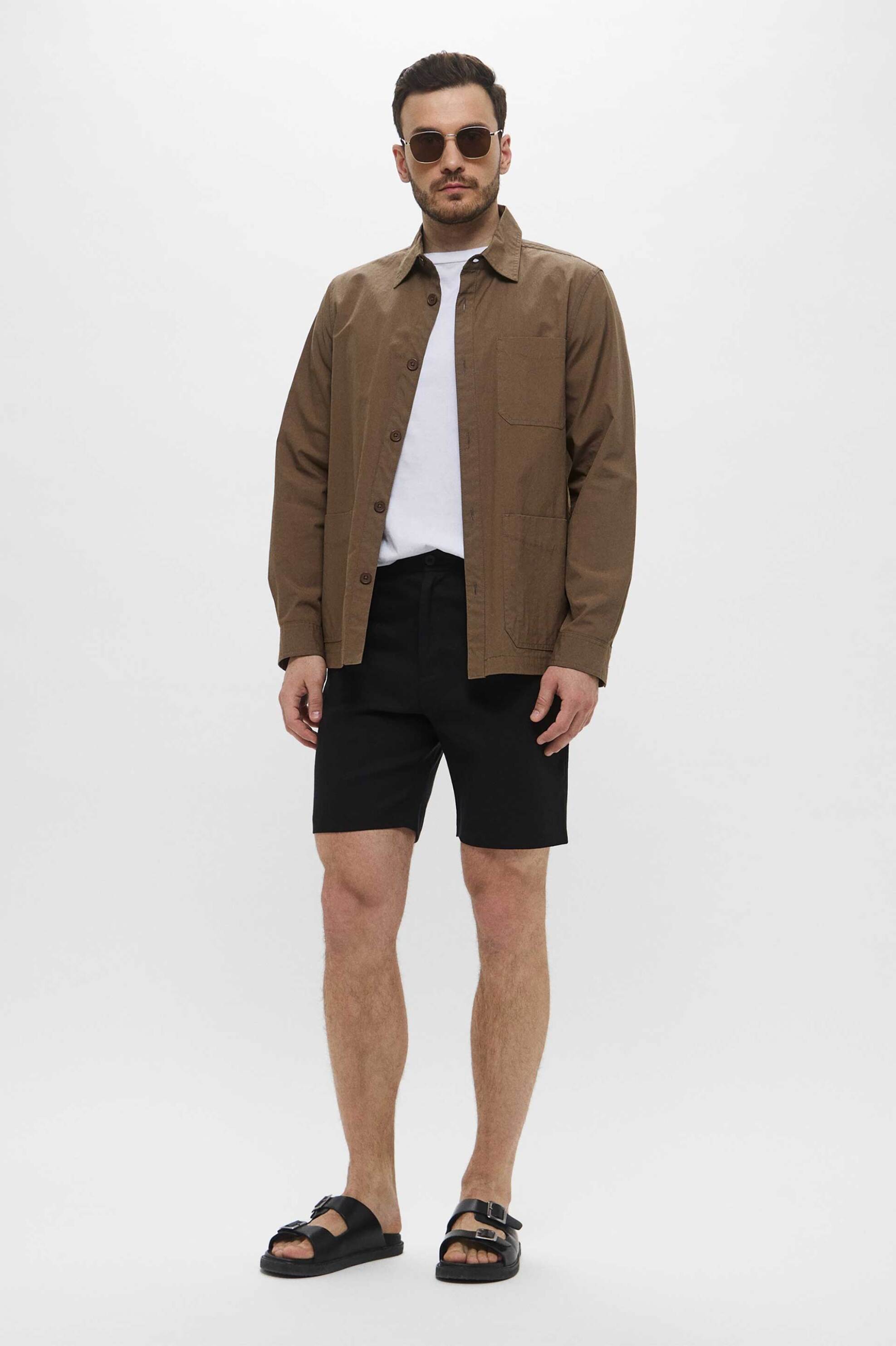 Calvin Klein ανδρική βερμούδα chino Regular Fit - K10K114077 Μαύρο