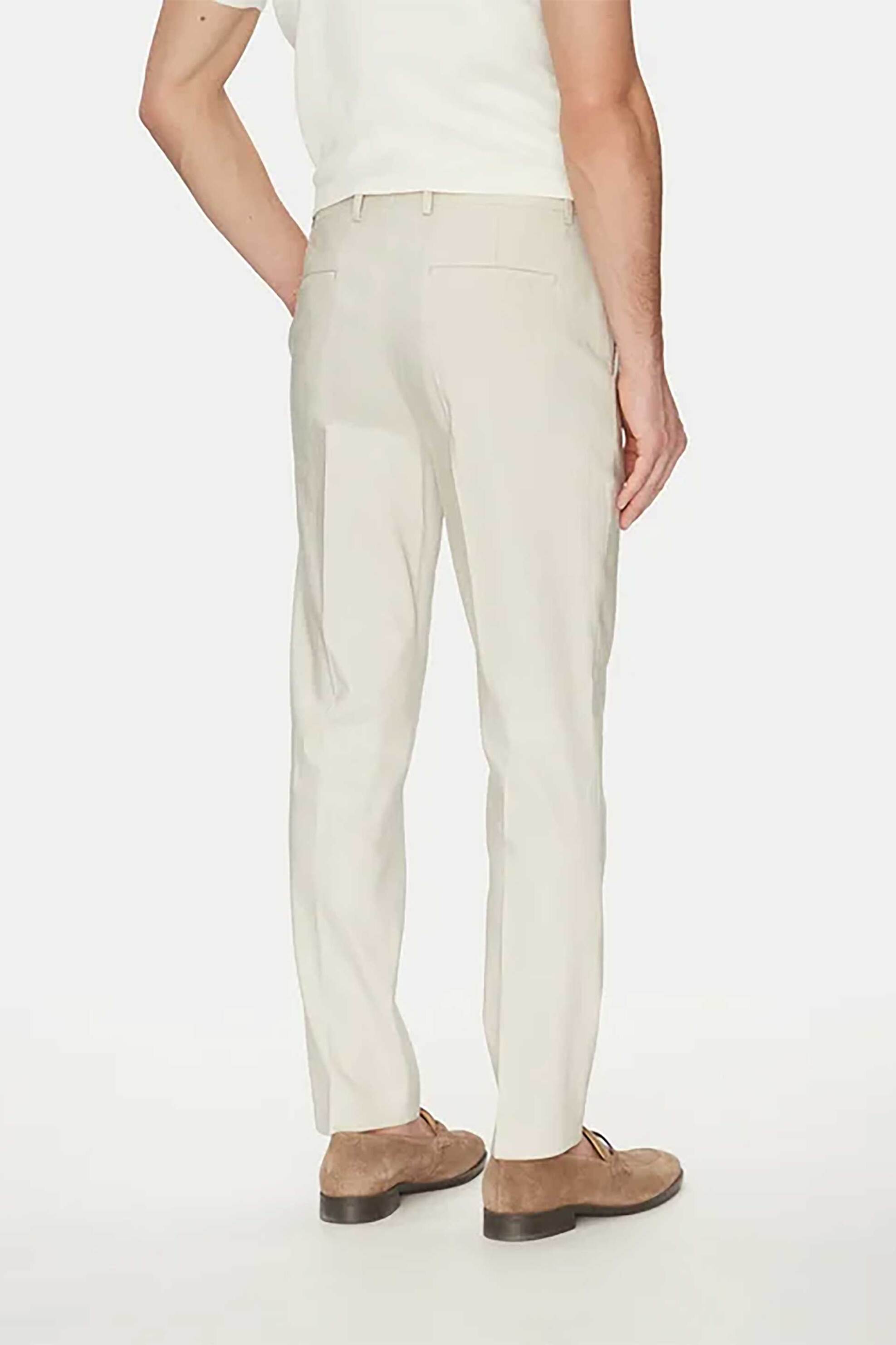 Calvin Klein Ανδρικό Παντελόνι Κοστουμιού Slim Fit - K10K114400 Λευκό