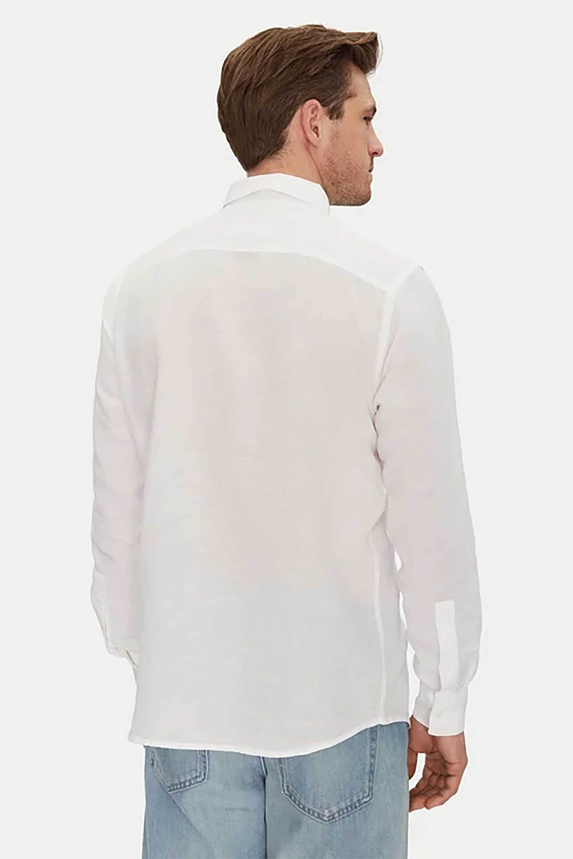 Calvin Klein Ανδρικό Πουκάμισο Μονόχρωμο Regular Fit - K10K114488 Λευκό