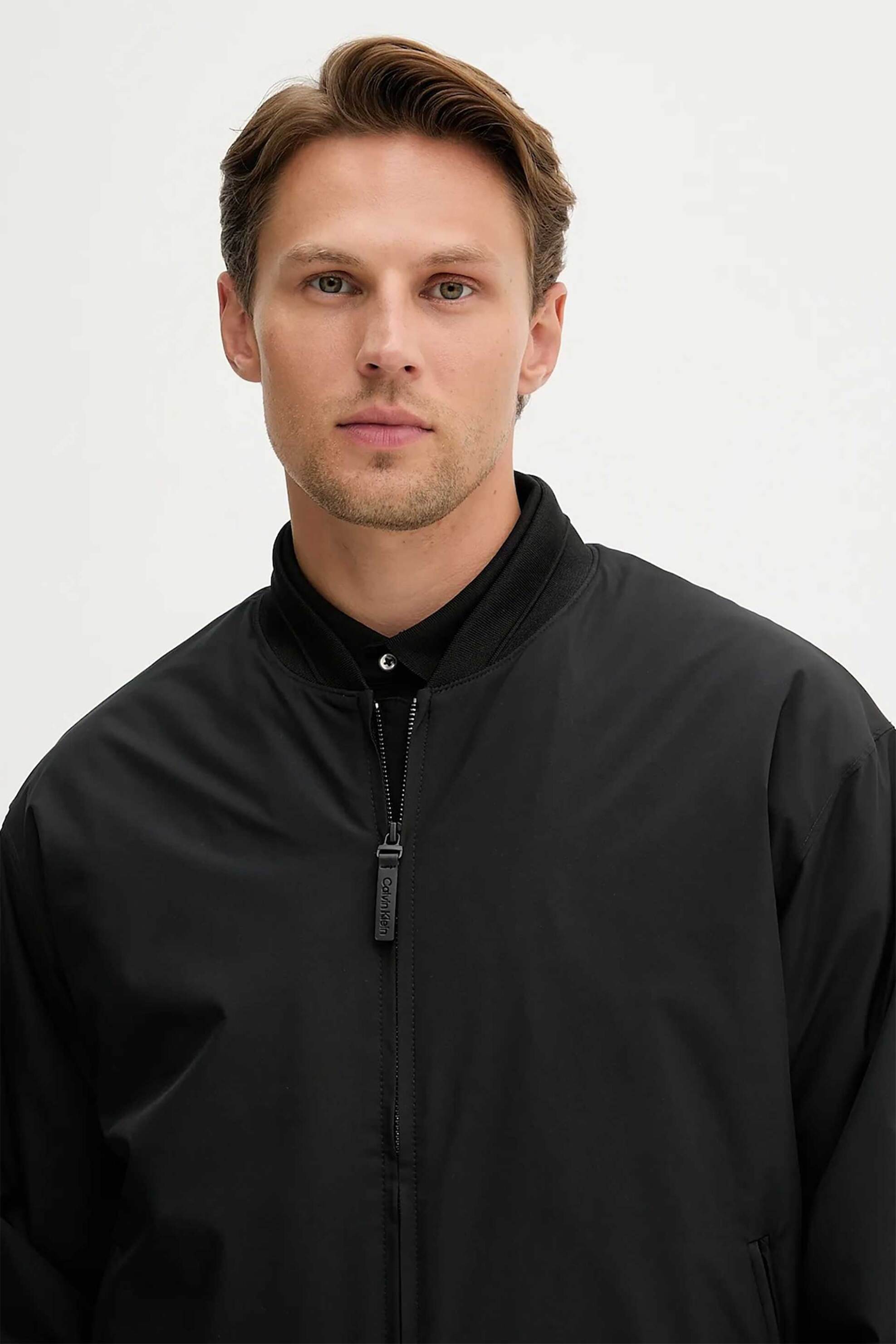 Calvin Klein ανδρικό bomber jacket μονόχρωμο Regular Fit - LV04LC513G Μαύρο φωτογραφία