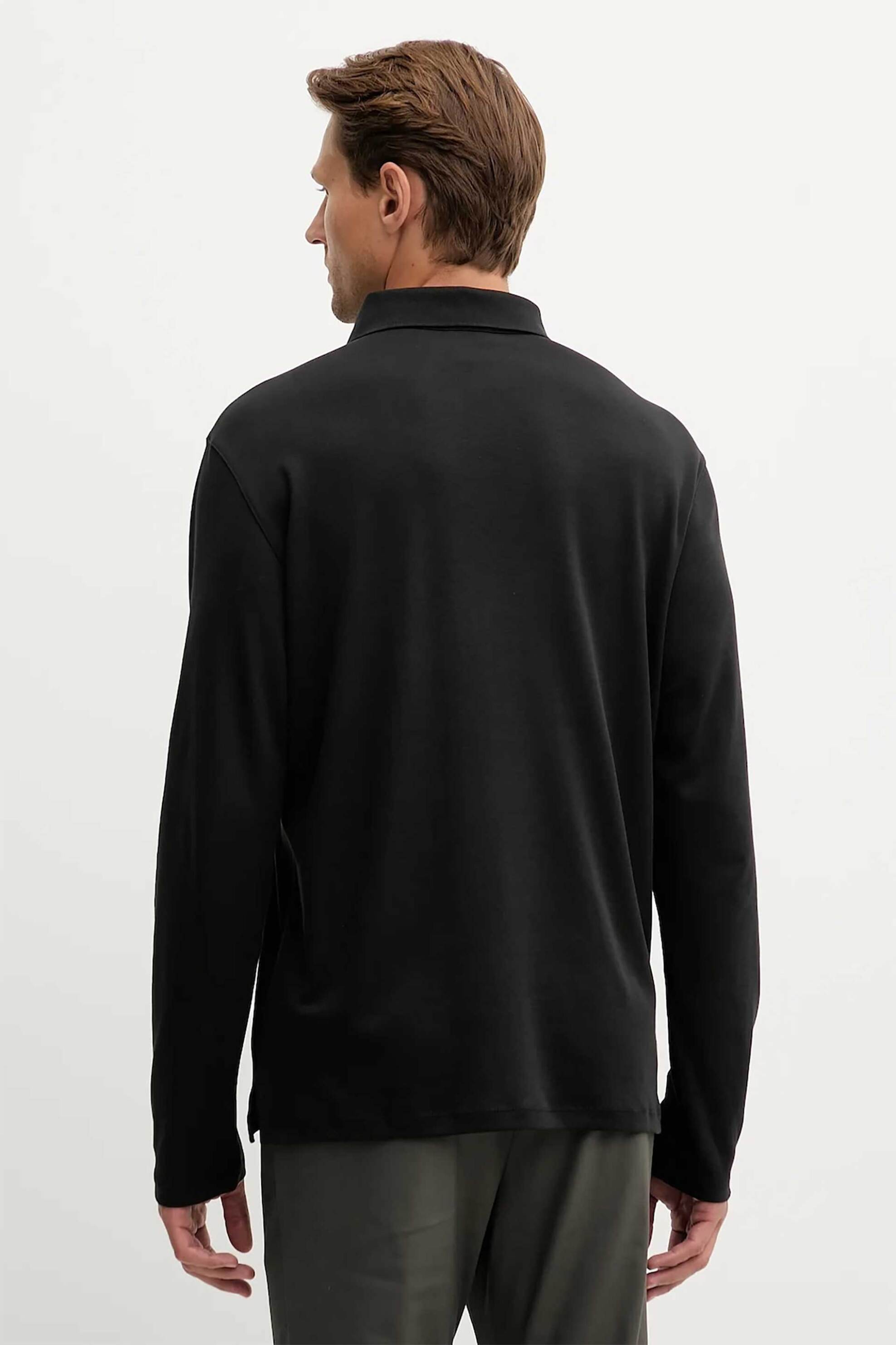 Calvin Klein ανδρική μπλούζα πόλο με κεντημένο monogram Regular Fit - LV040EM909 Μαύρο φωτογραφία