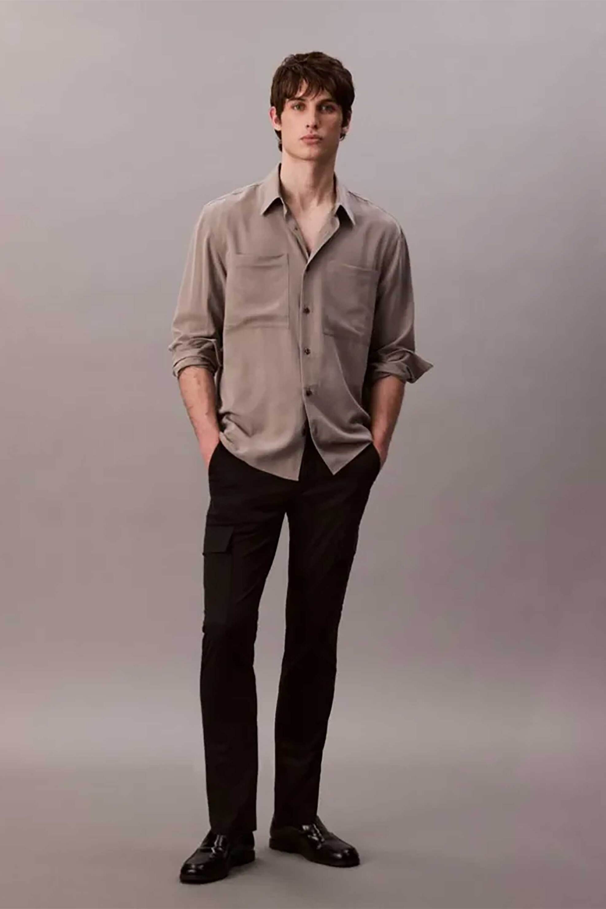 Calvin Klein ανδρικό cargo παντελόνι Slim Fit - LV04LC619G Μαύρο