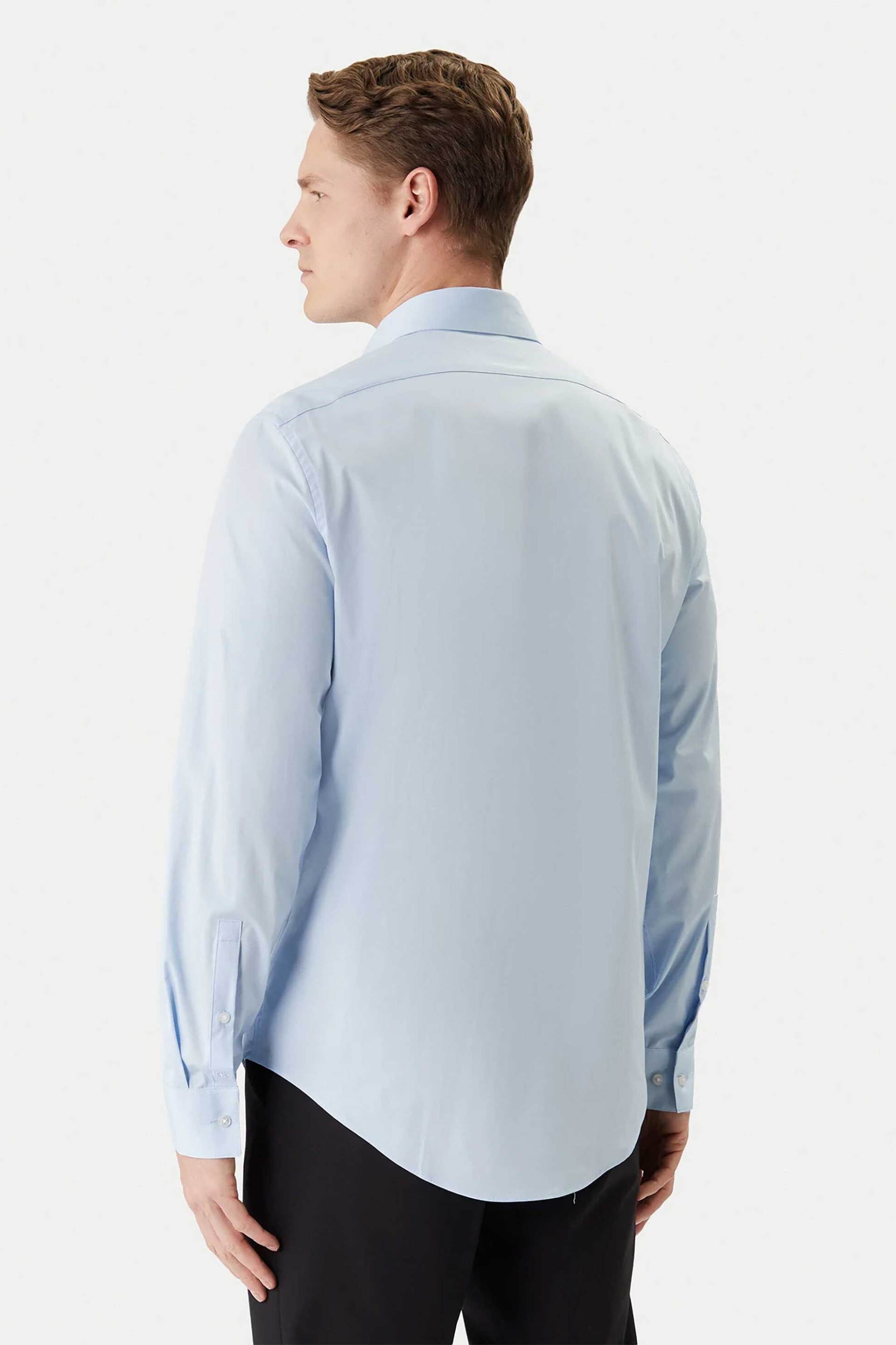 Calvin Klein Ανδρικό Πουκάμισο Μονόχρωμο Slim Fit - Lv019Eu001 Μπλε Ανοιχτό
