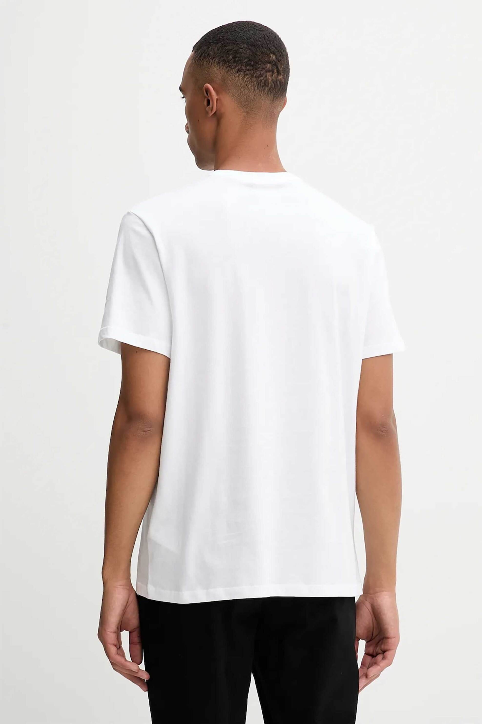 Calvin Klein Ανδρικό T-Shirt με Logo Print Regular Fit - Lv04Ld230G Λευκό