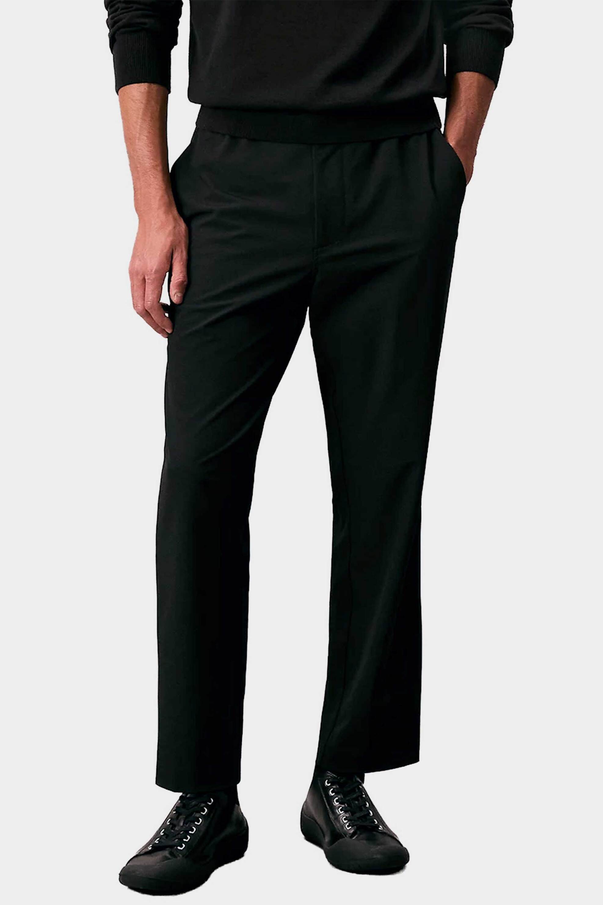Calvin Klein ανδρικό παντελόνι με ελαστική μέση Slim Fit - LV04LD615G Μαύρο φωτογραφία