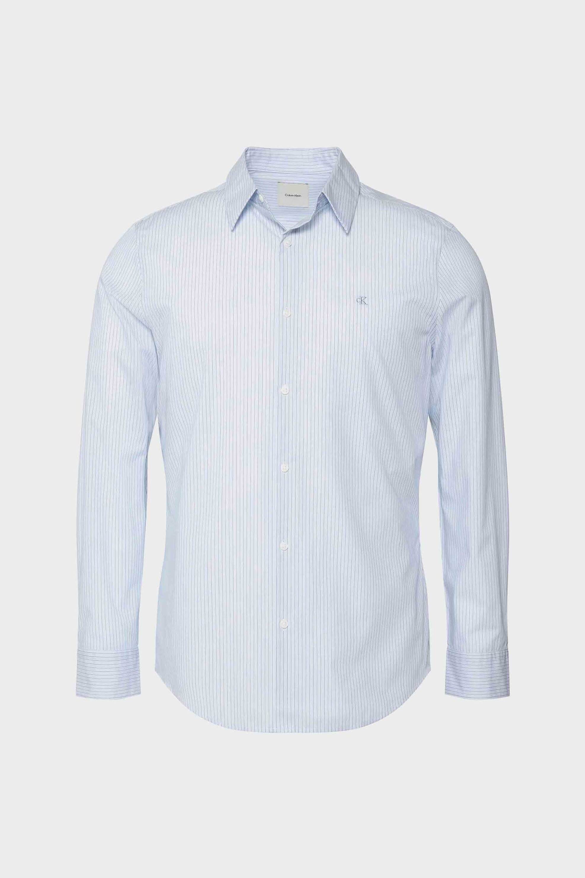 Calvin Klein Ανδρικό Πουκάμισο Ριγέ Slim Fit - Lv04Le120G Γαλάζιο