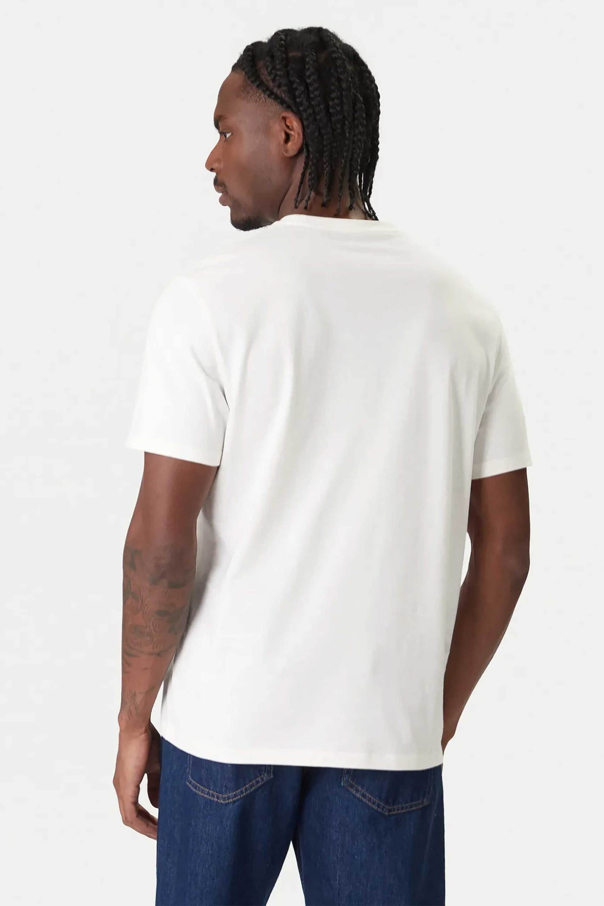 Calvin Klein Ανδρικό T-Shirt με Logo Print Regular Fit - Lv04Re820G Κρέμ