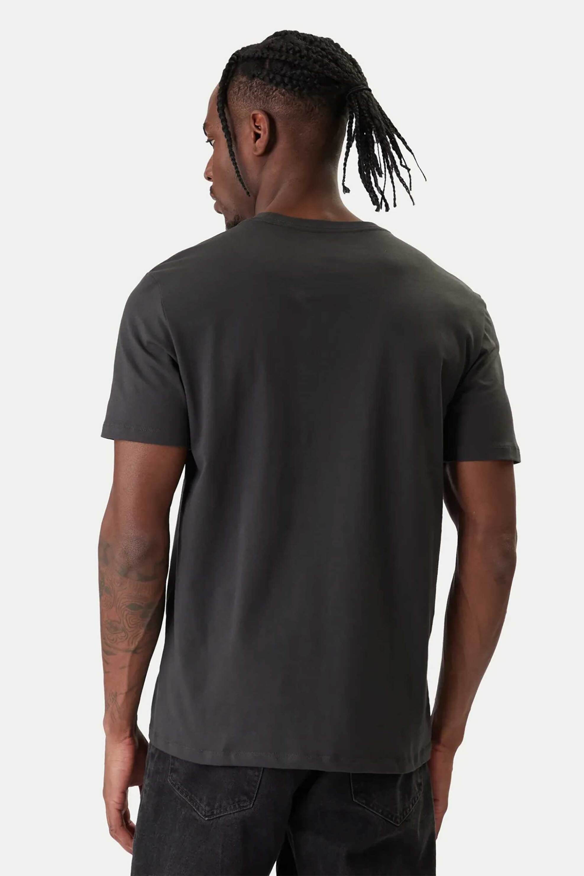 Calvin Klein Ανδρικό T-Shirt με Logo Print Regular Fit - Lv04Re807G Ανθρακί