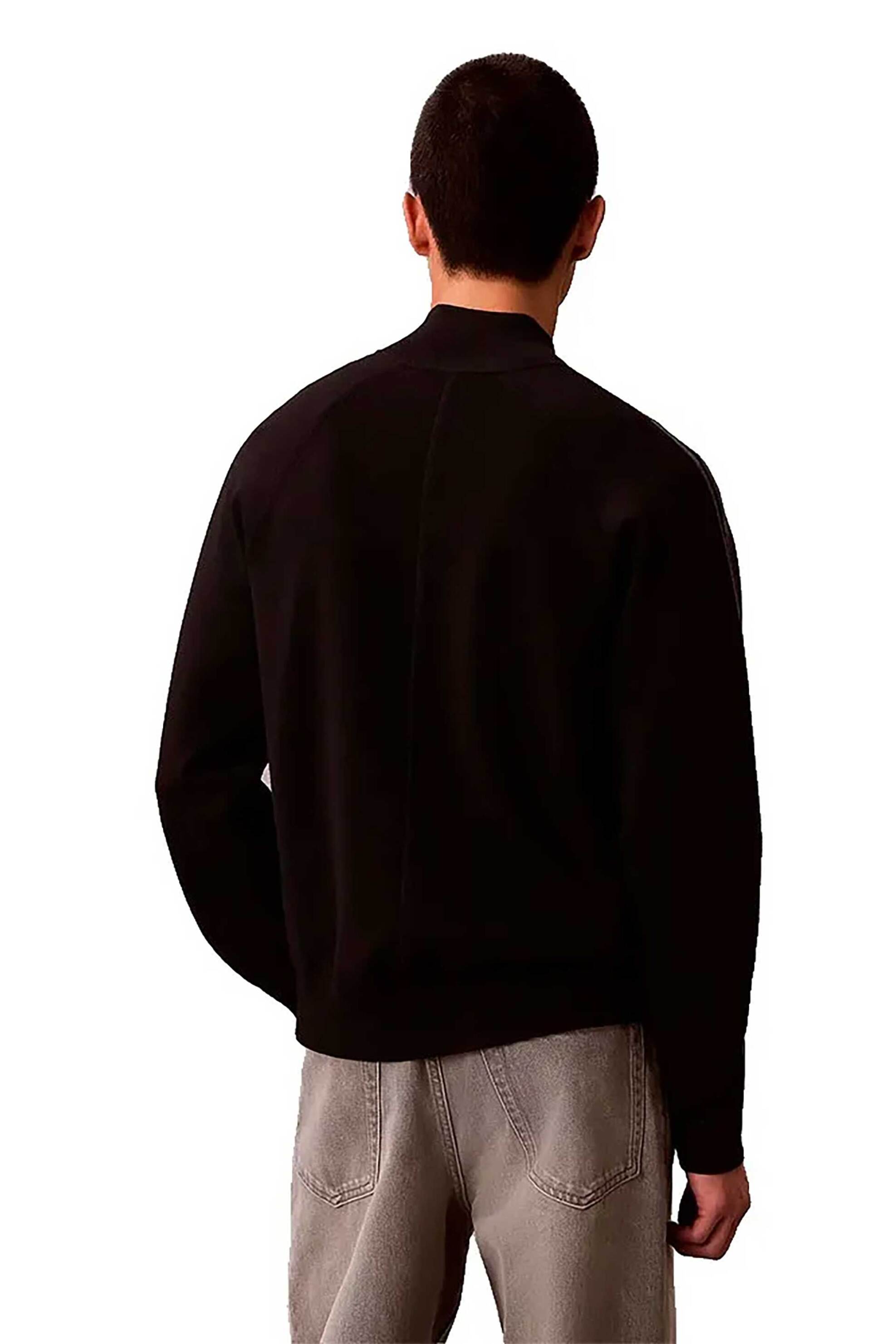 Calvin Klein Ανδρική Ζακέτα Φούτερ με Λογότυπο Regular Fit - Lv04Le306G Μαύρο
