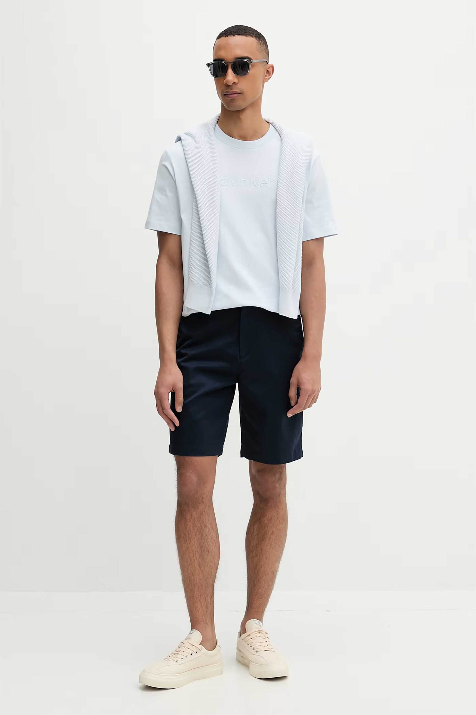 Calvin Klein ανδρική βερμούδα chinos - LV04LB600G Μπλε Σκούρο