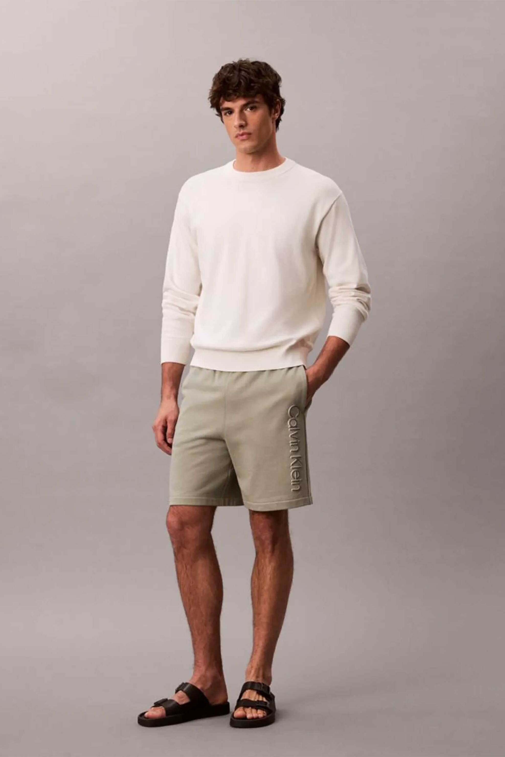 Calvin Klein ανδρικό σορτς με λογότυπο - LV04LF240G Χακί