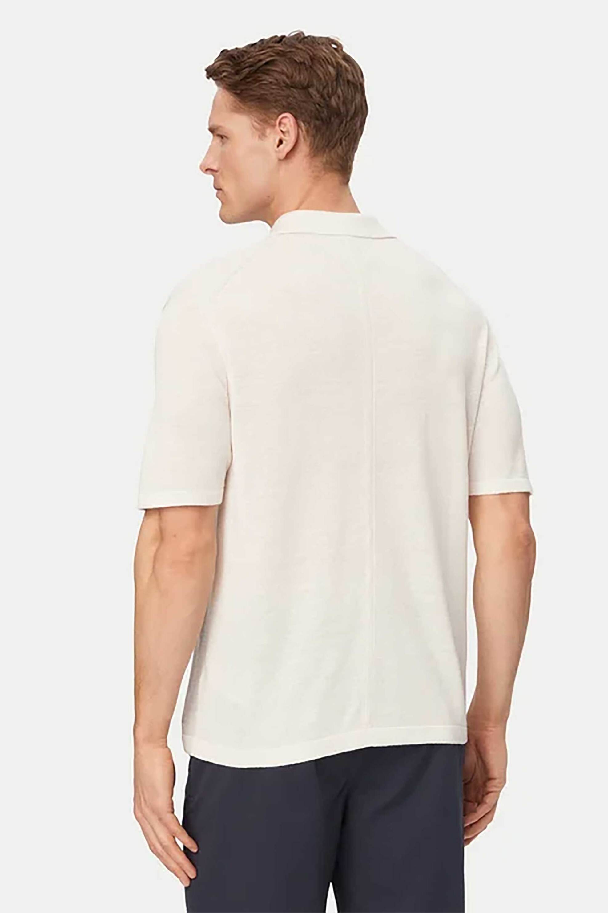 Calvin Klein Ανδρική Μπλούζα Πόλο Πλεκτή Regular Fit - Lv04Lf313G Εκρού