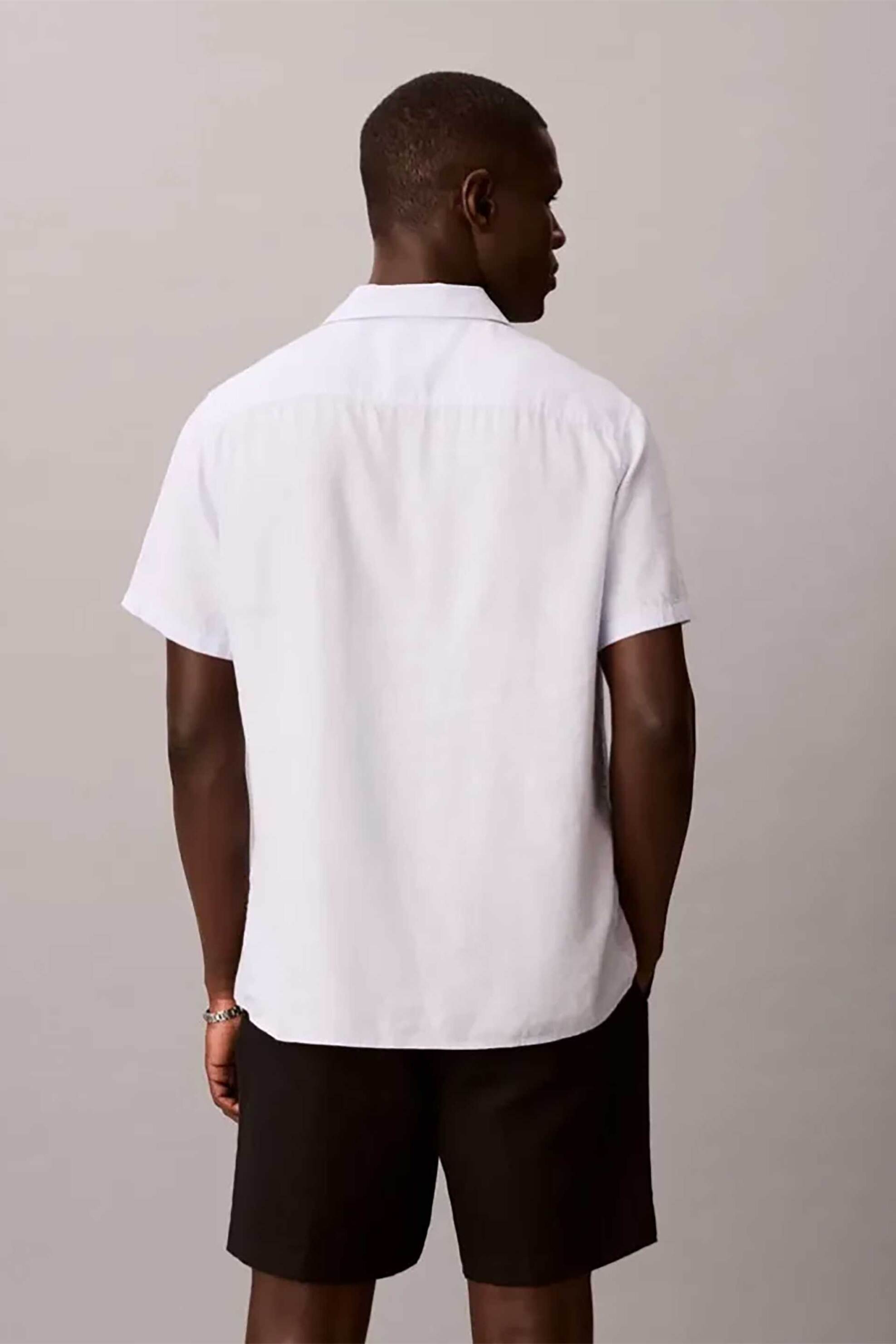 Calvin Klein Ανδρικό Σορτς με Λινό Straight Fit - Lv04Lf620G Μαύρο