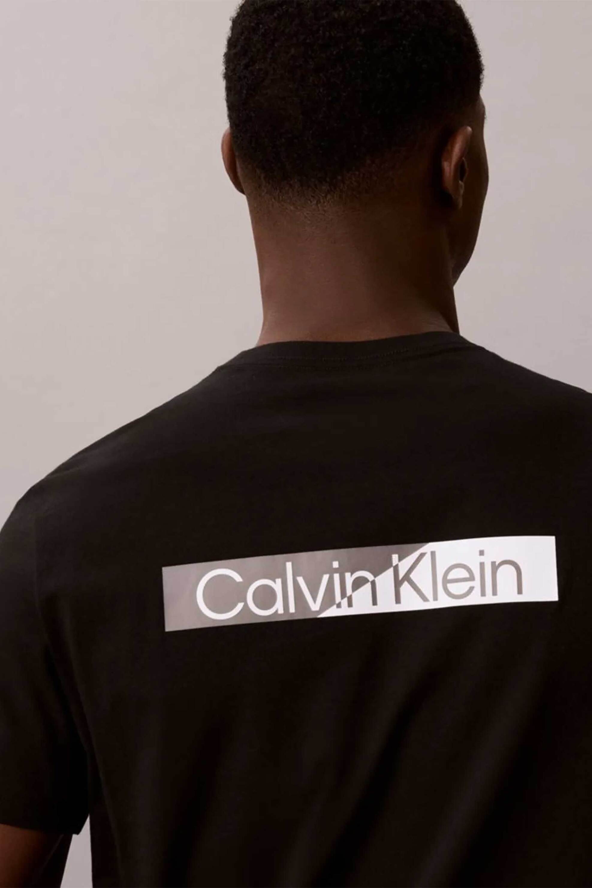 Calvin Klein Ανδρικό T-Shirt με Graphic Logo Print Regular Fit - Lv04Lg810G Μαύρο