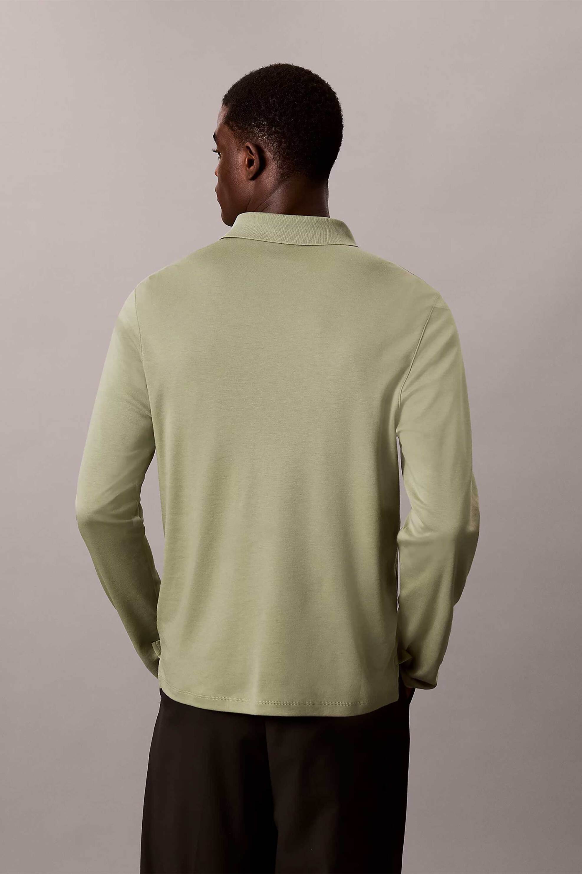 Calvin Klein Ανδρική Μπλούζα Πόλο με Logo Patch Slim Fit - Lv04Lh240G Λαδί