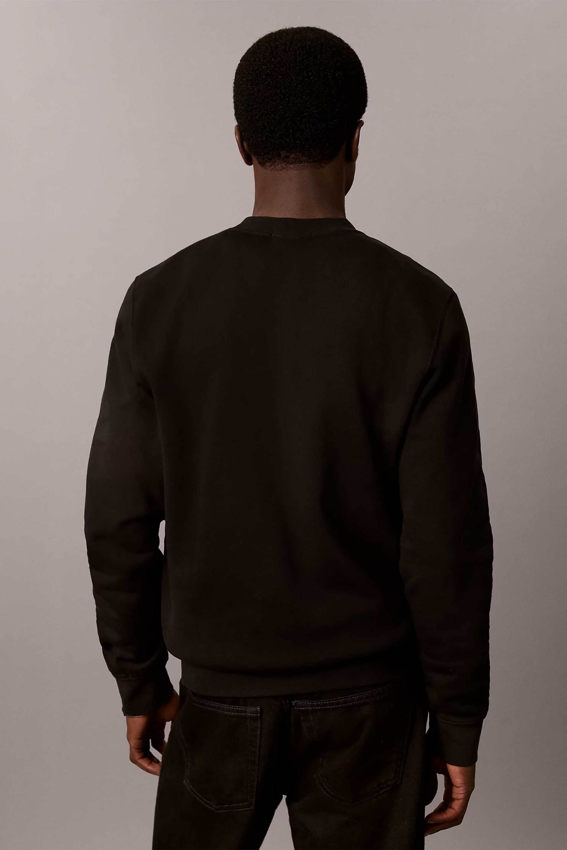 Calvin Klein Ανδρική Μπλούζα Φούτερ με Κεντημένο Λογότυπο Relaxed Fit - Lv04Lh226G Μαύρο