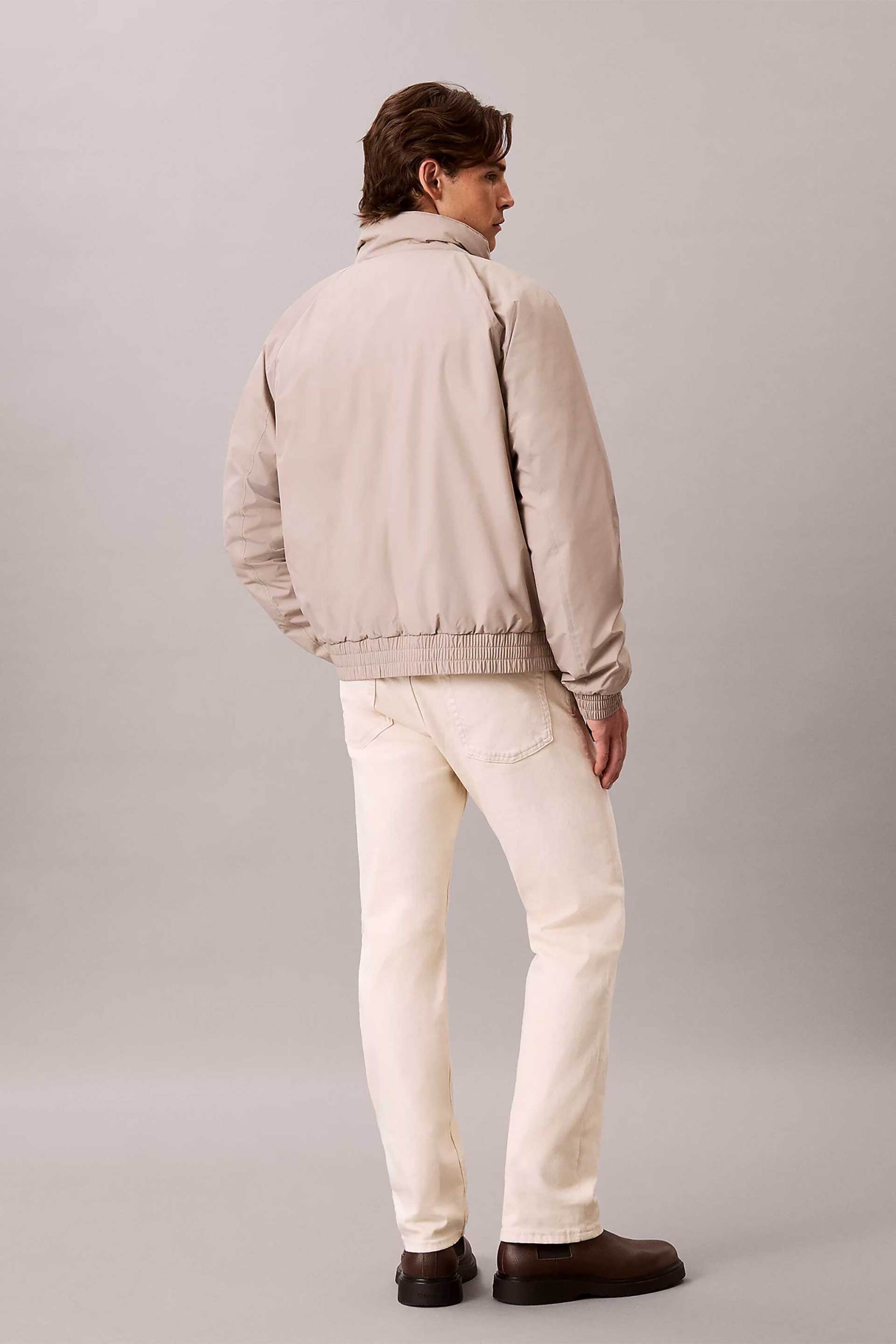 Calvin Klein Ανδρικό Τζιν Παντελόνι Πεντάτσεπο Slim Straight Fit - Lv04Rh736G Κρέμ