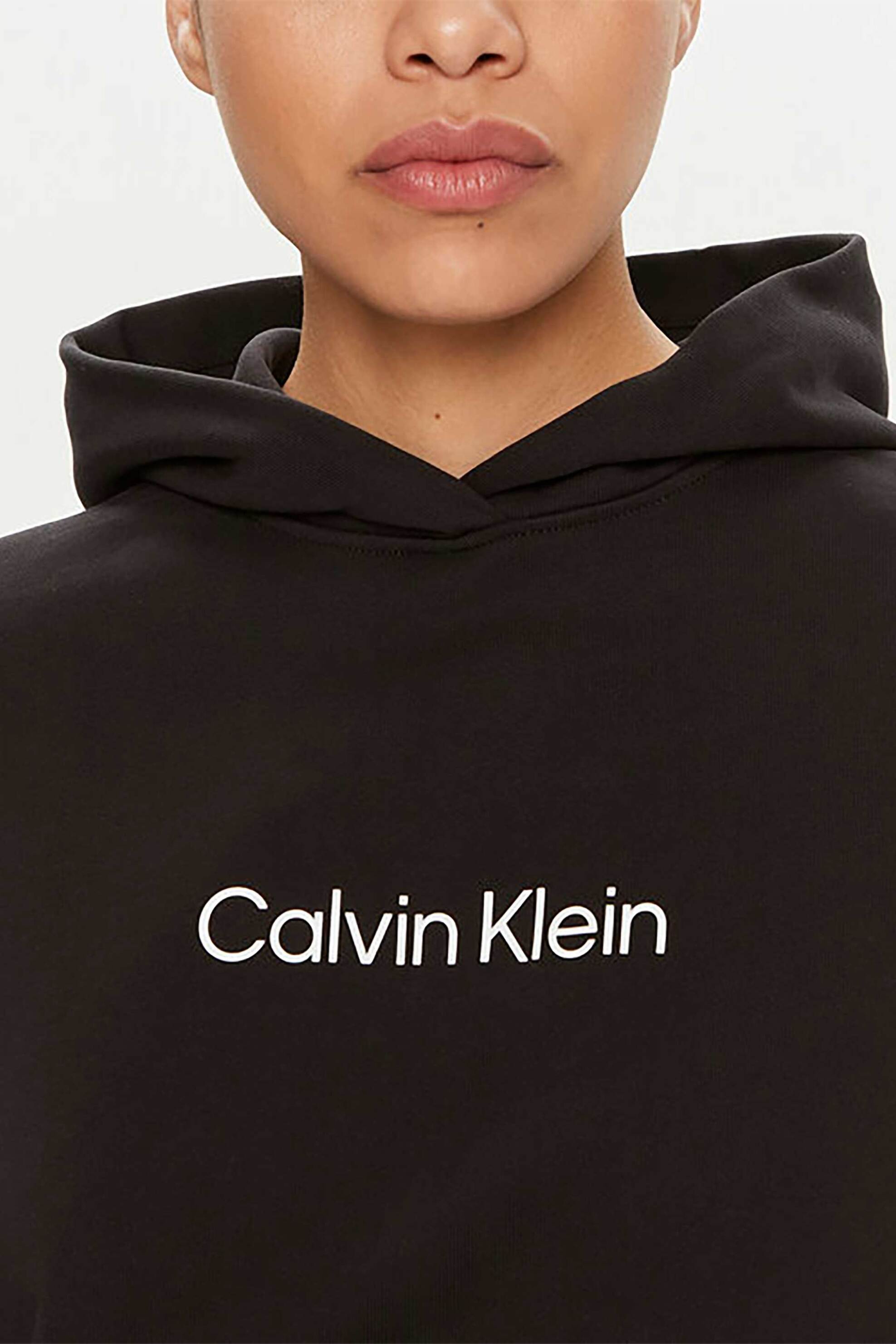 Calvin Klein γυναικεία μπλούζα φούτερ με κουκούλα και λογότυπο Regular Fit - K20K205449 Μαύρο φωτογραφία