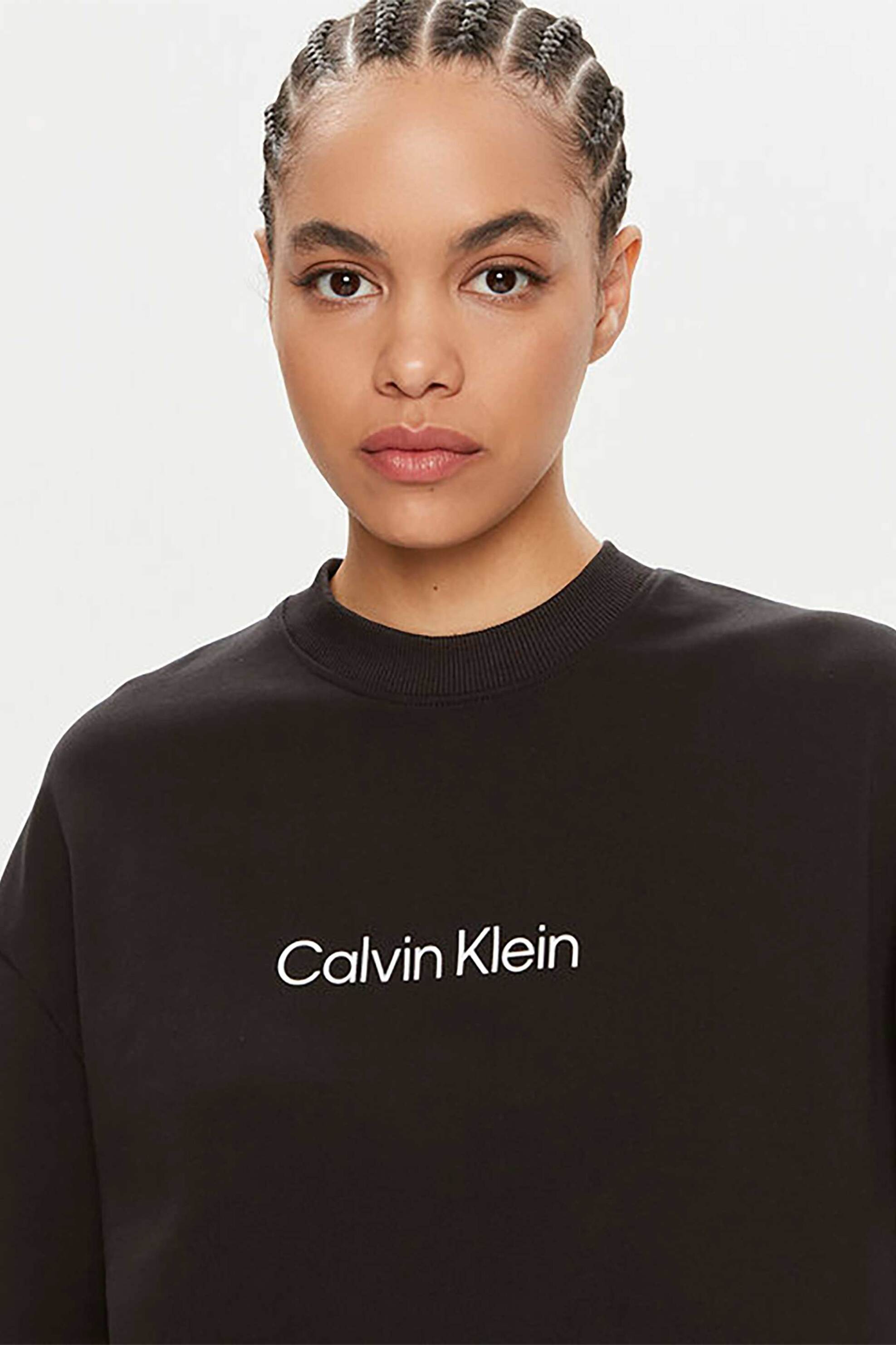 Calvin Klein γυναικεία μπλούζα φούτερ με λογότυπο Regular Fit - K20K205450 Μαύρο φωτογραφία