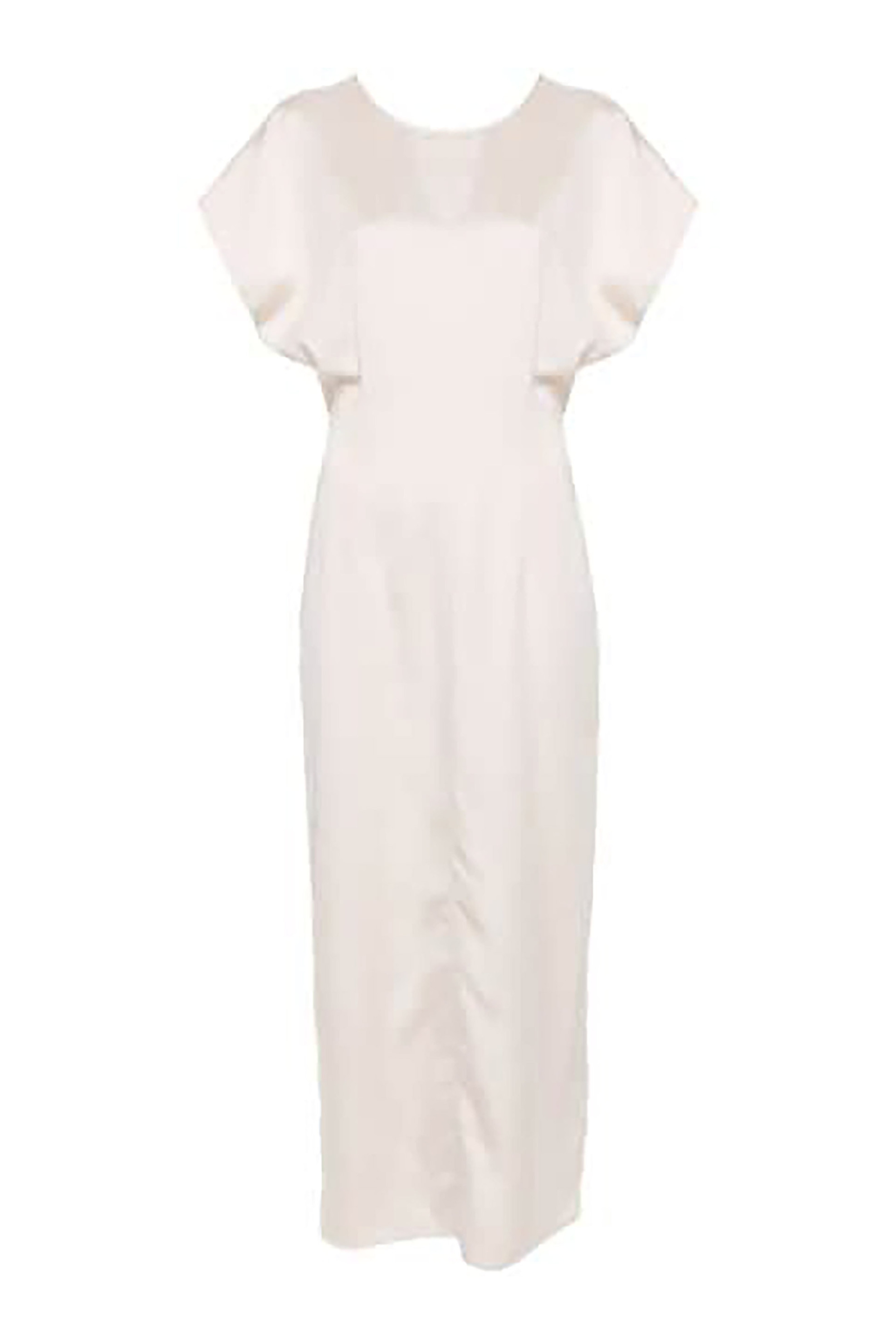 Calvin Klein γυναικείο σατέν maxi φόρεμα με φαρδύ μανίκι - K20K207328 Εκρού φωτογραφία