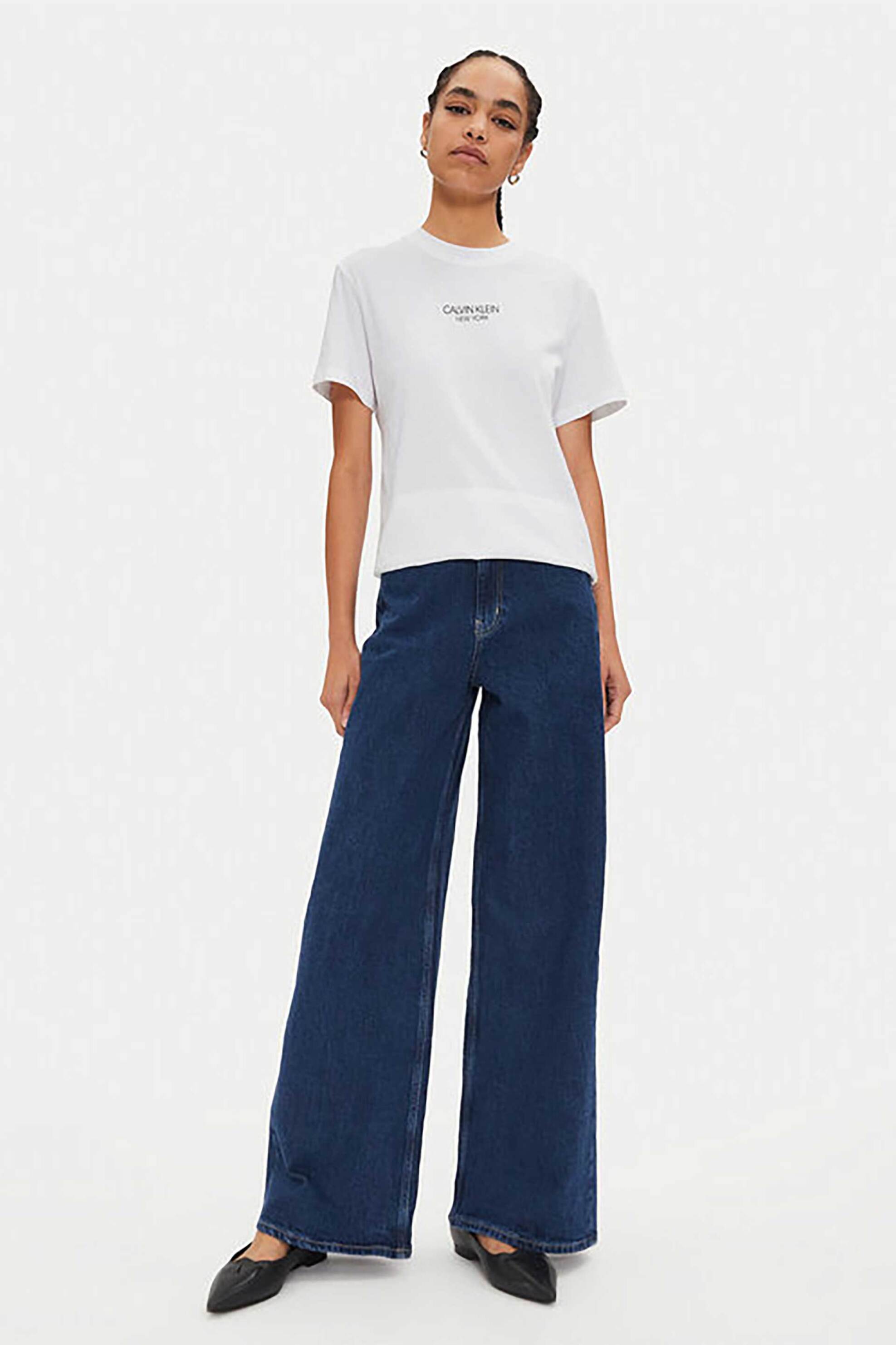 CALVIN KLEIN Calvin Klein γυναικείο τζιν παντελόνι πεντάτσεπο Wide Leg - K20K207598 Denim Blue