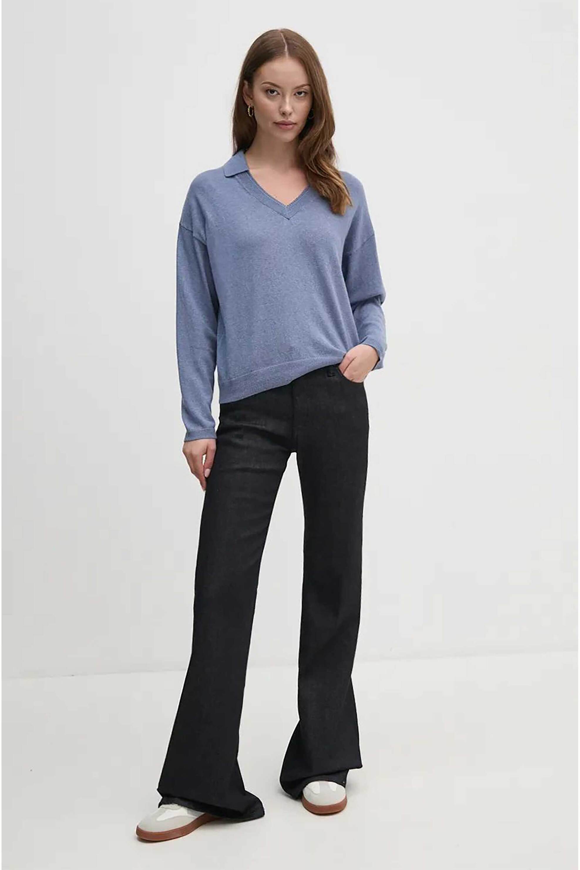 CALVIN KLEIN Calvin Klein γυναικείο ψηλόμεσο πλεκτό παντελόνι με ελαστική μέση Relaxed Fit - K20K208013 Μπεζ