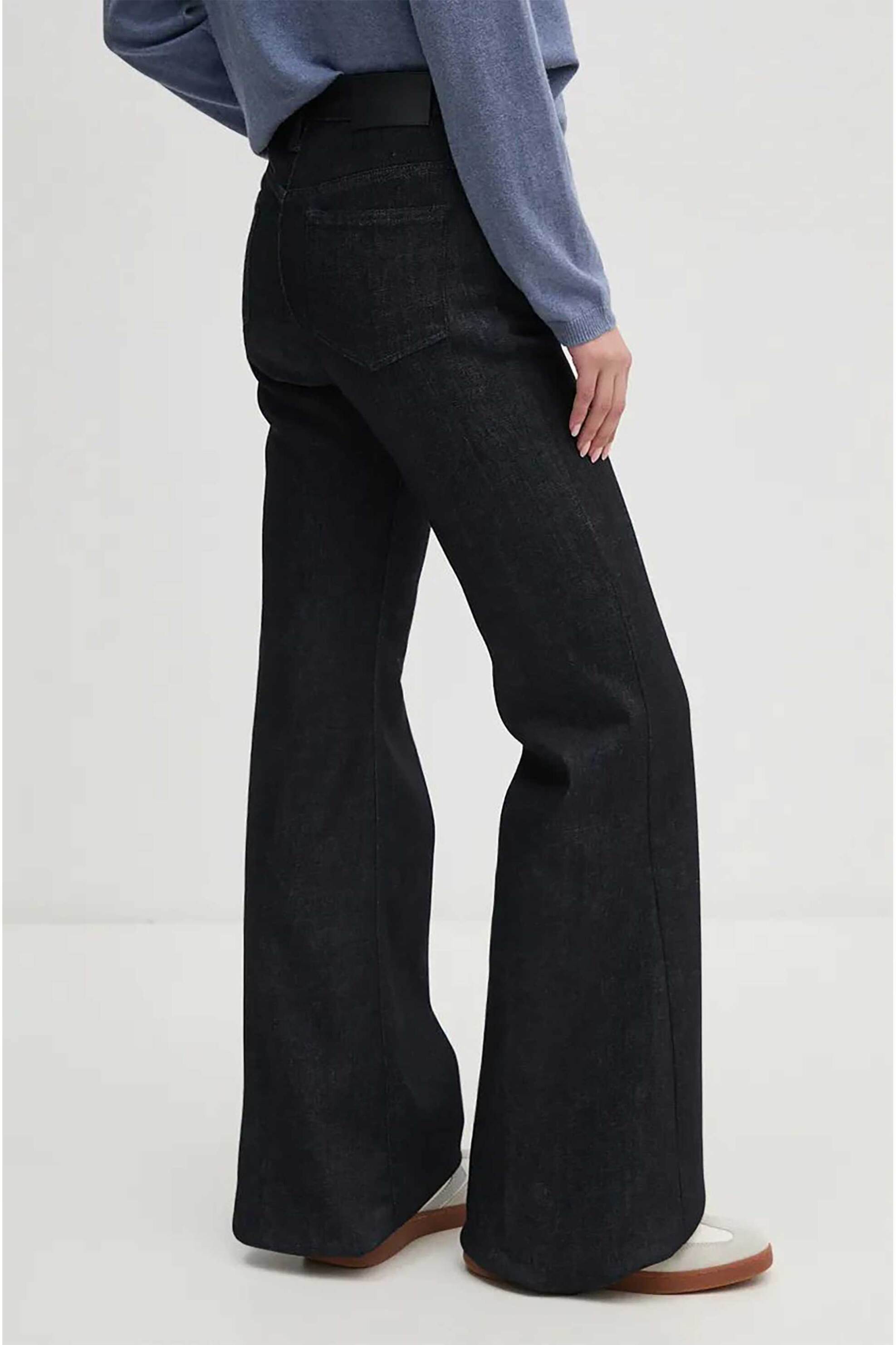 Calvin Klein γυναικείο ψηλόμεσο πλεκτό παντελόνι με ελαστική μέση Relaxed Fit - K20K208013 Μπεζ φωτογραφία