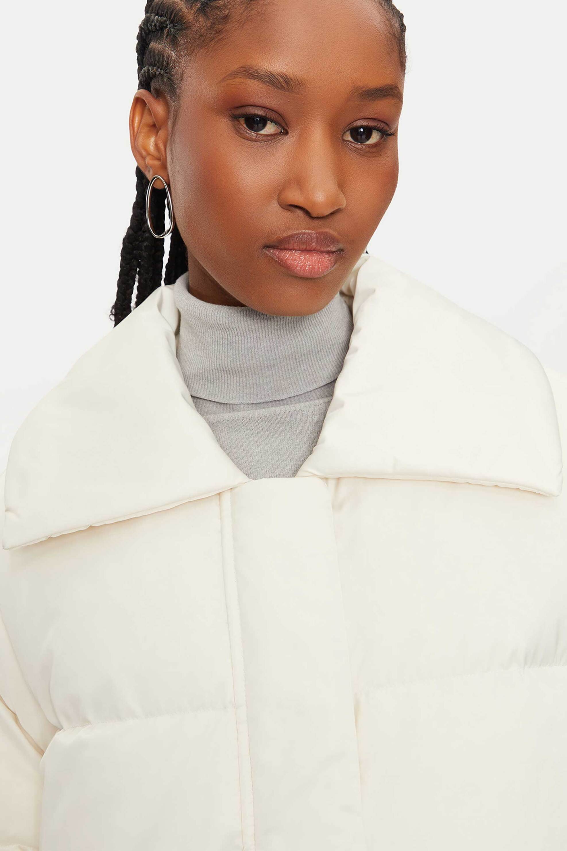 Calvin Klein γυναικείο μπουφάν με καπιτονέ σχέδιο Regular Fit - K20K207720 Εκρού φωτογραφία