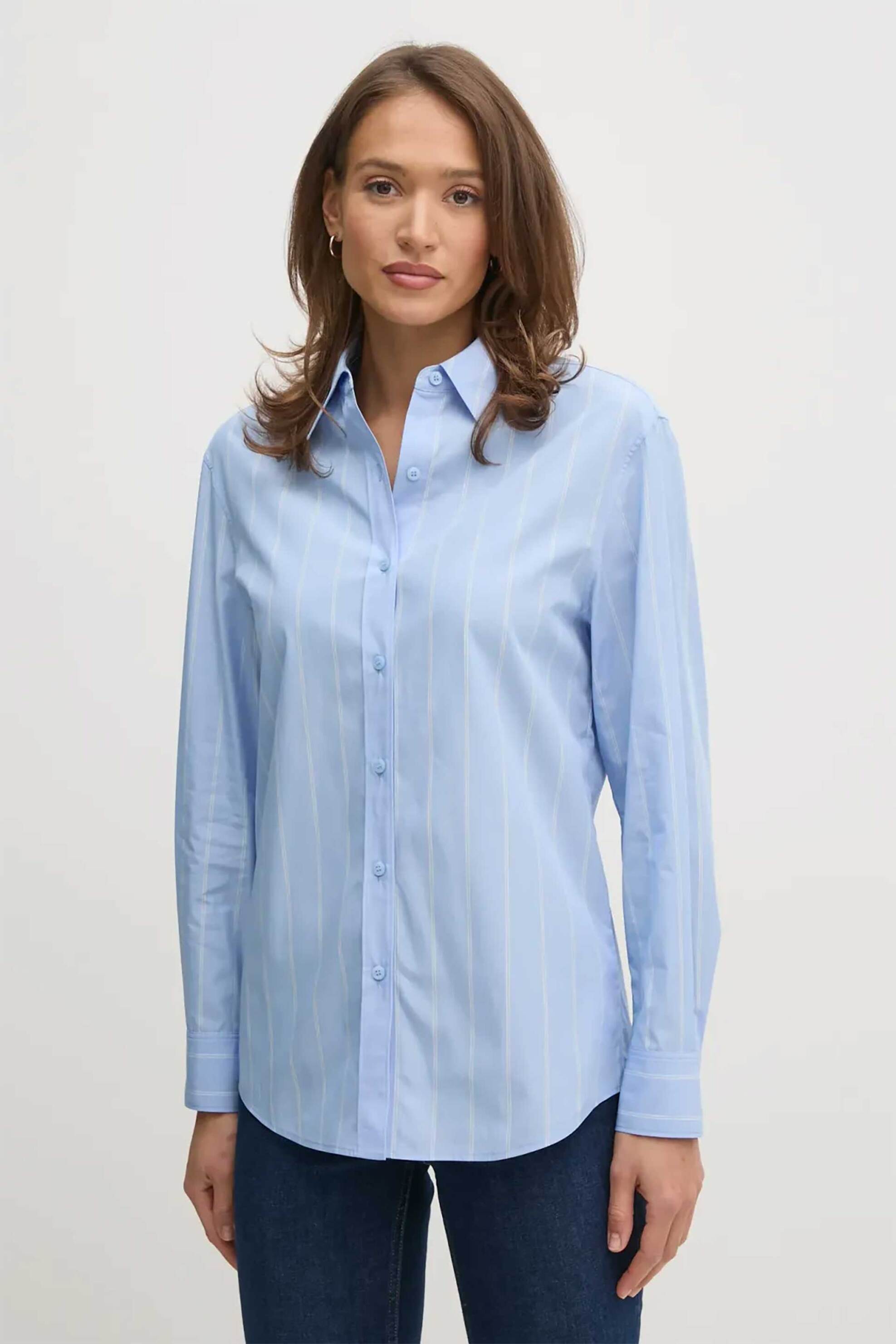 Calvin Klein Calvin Klein γυναικείο πουκάμισο ριγέ - K20K207670 Γαλάζιο 2025