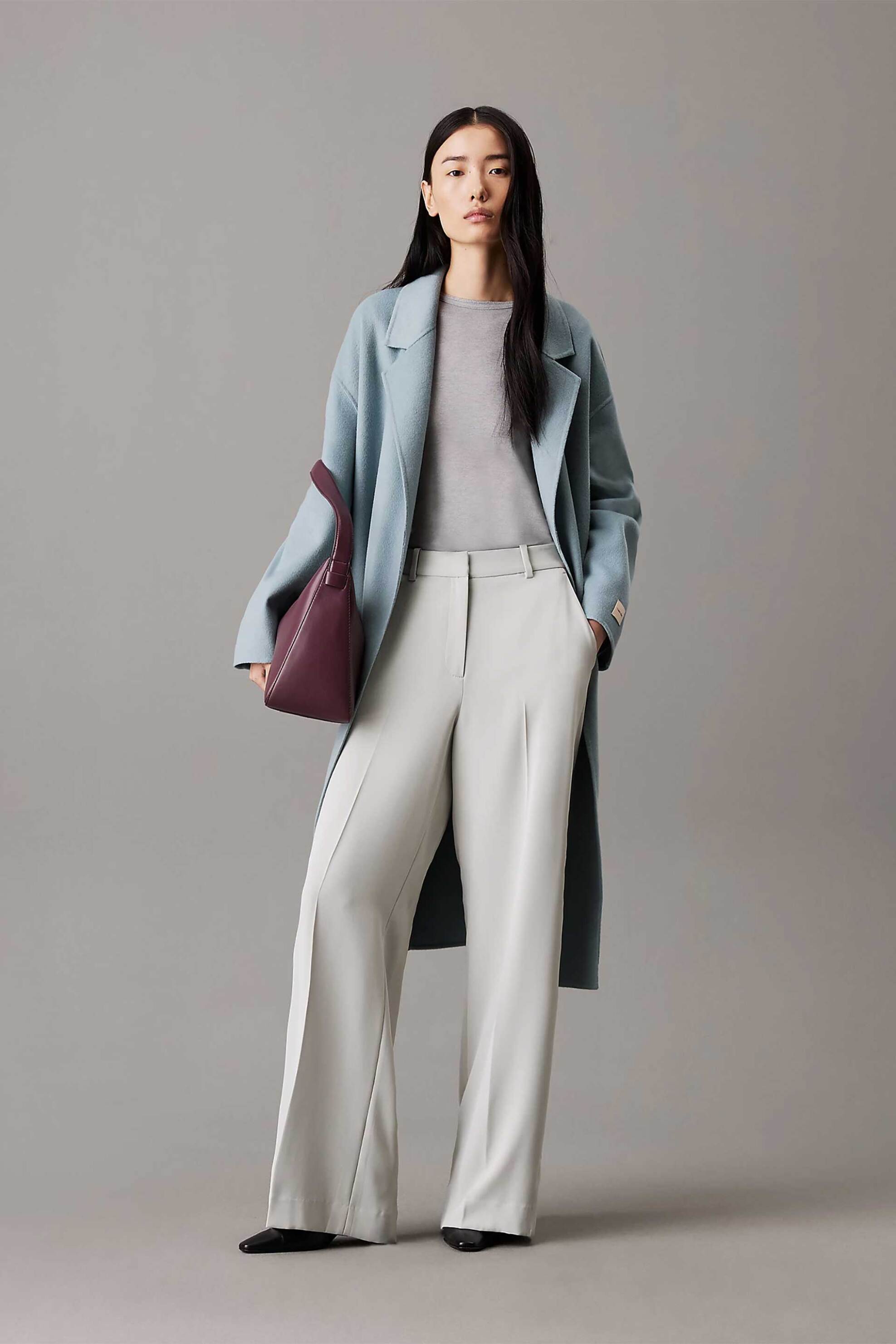 CALVIN KLEIN Calvin Klein γυναικείο παντελόνι Slim Wide Leg - K20K207876 Εκρού
